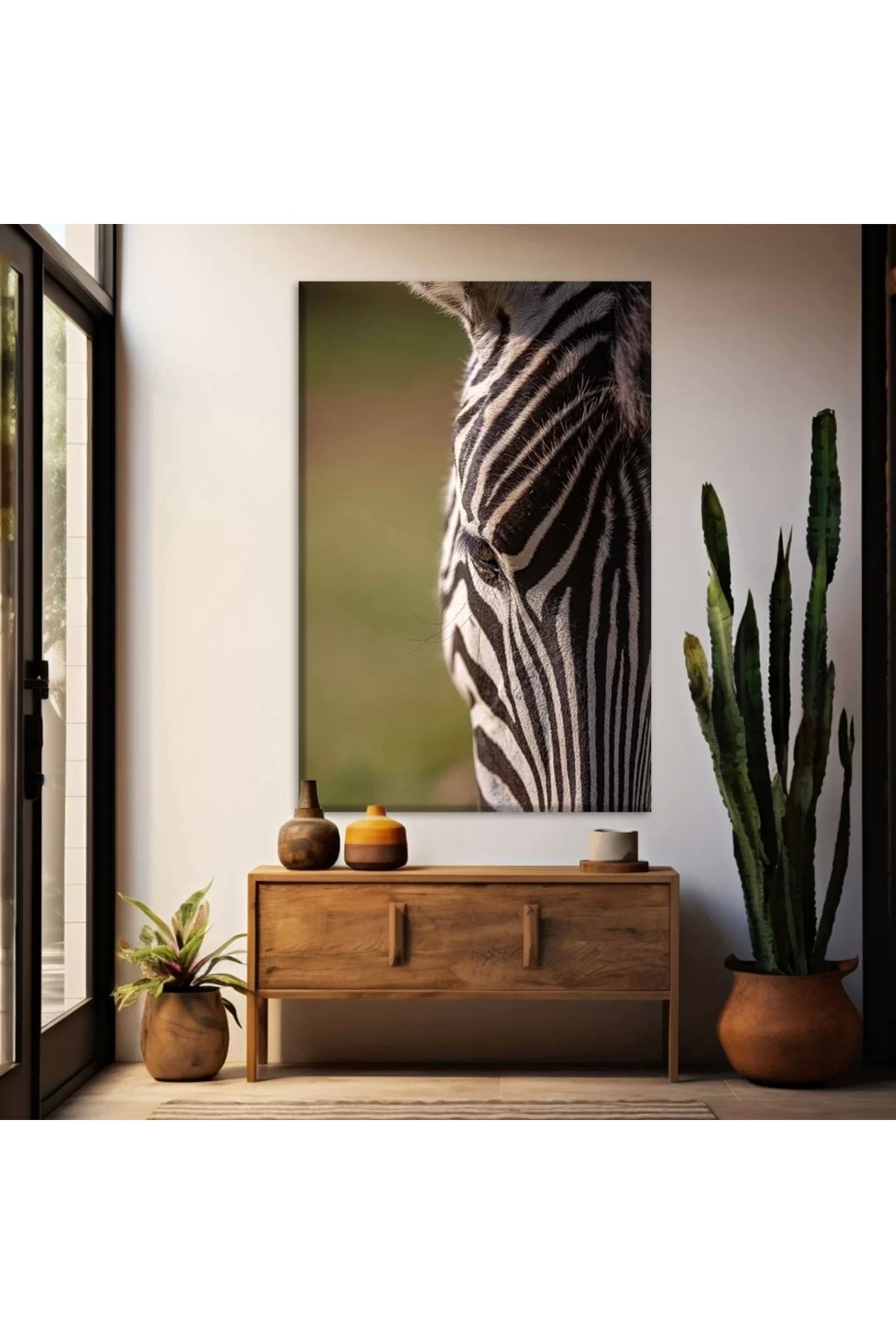 VOGLOO Siyah Beyaz Çizgili Zebra Kanvas Tablo