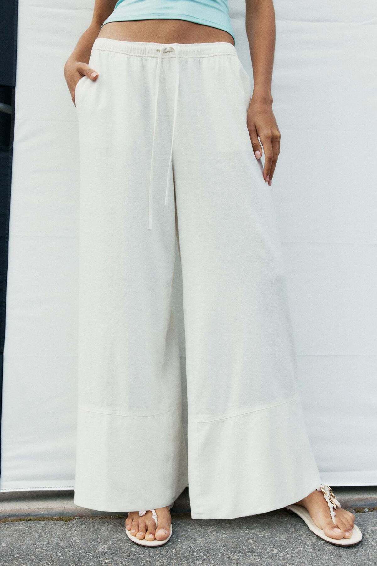 H&M-Linen-blend Drawstring Trousers 5