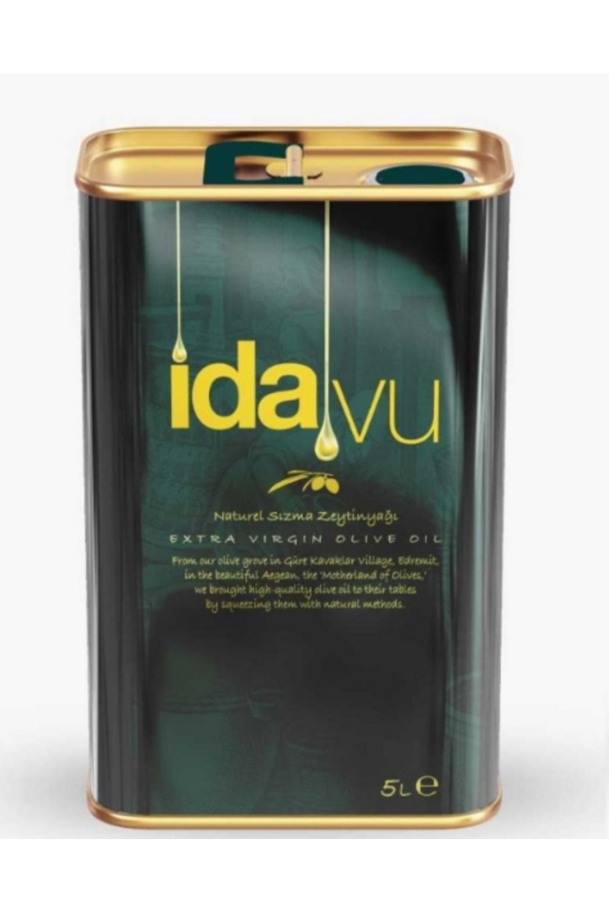 IDAVU 5 L Teneke Naturel Sızma Zeytinyağı – Yüksek Hacimli, Soğuk Sıkım, Gelenekten Sofraya