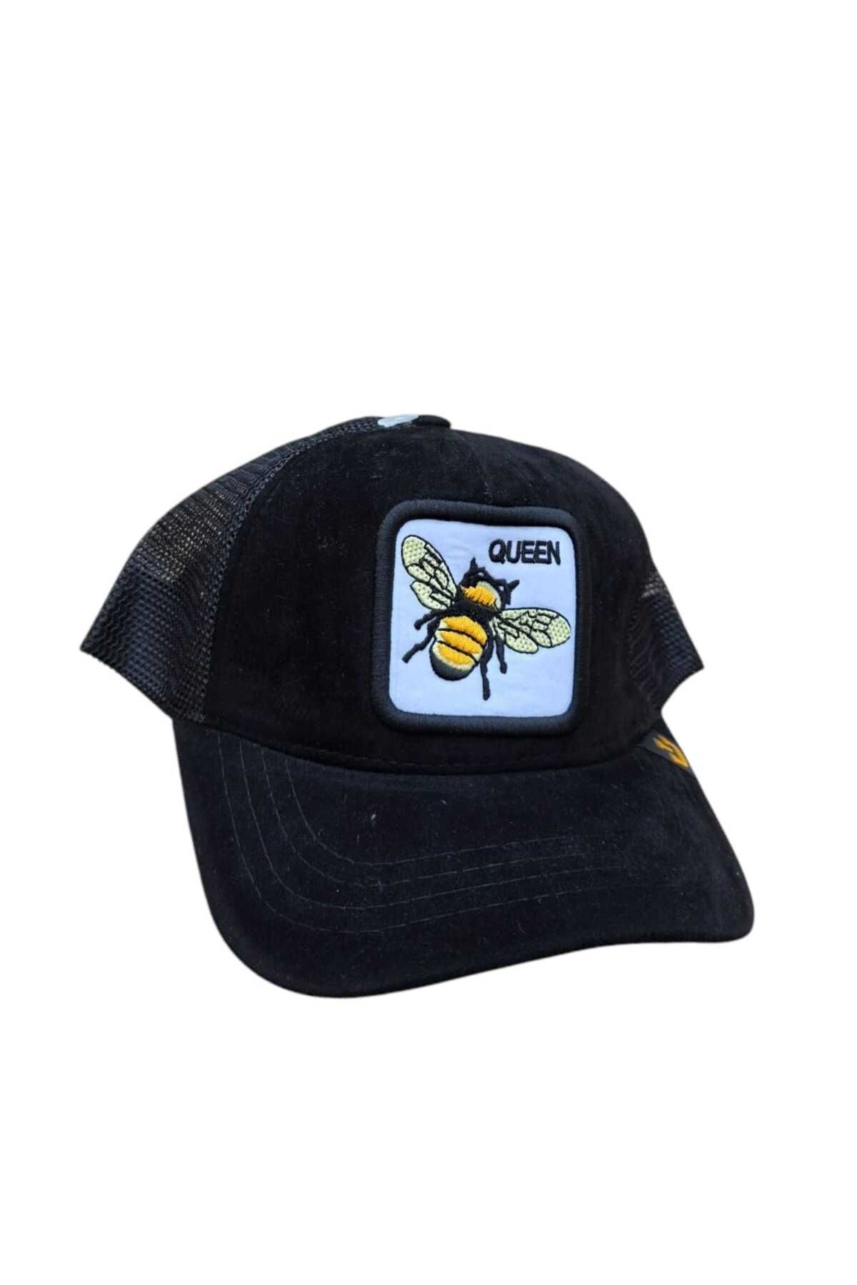 Anelli Queen Nakışlı Unisex Siyah Trucker Şapka – Fileli ve Ayarlanabilir Tasarım