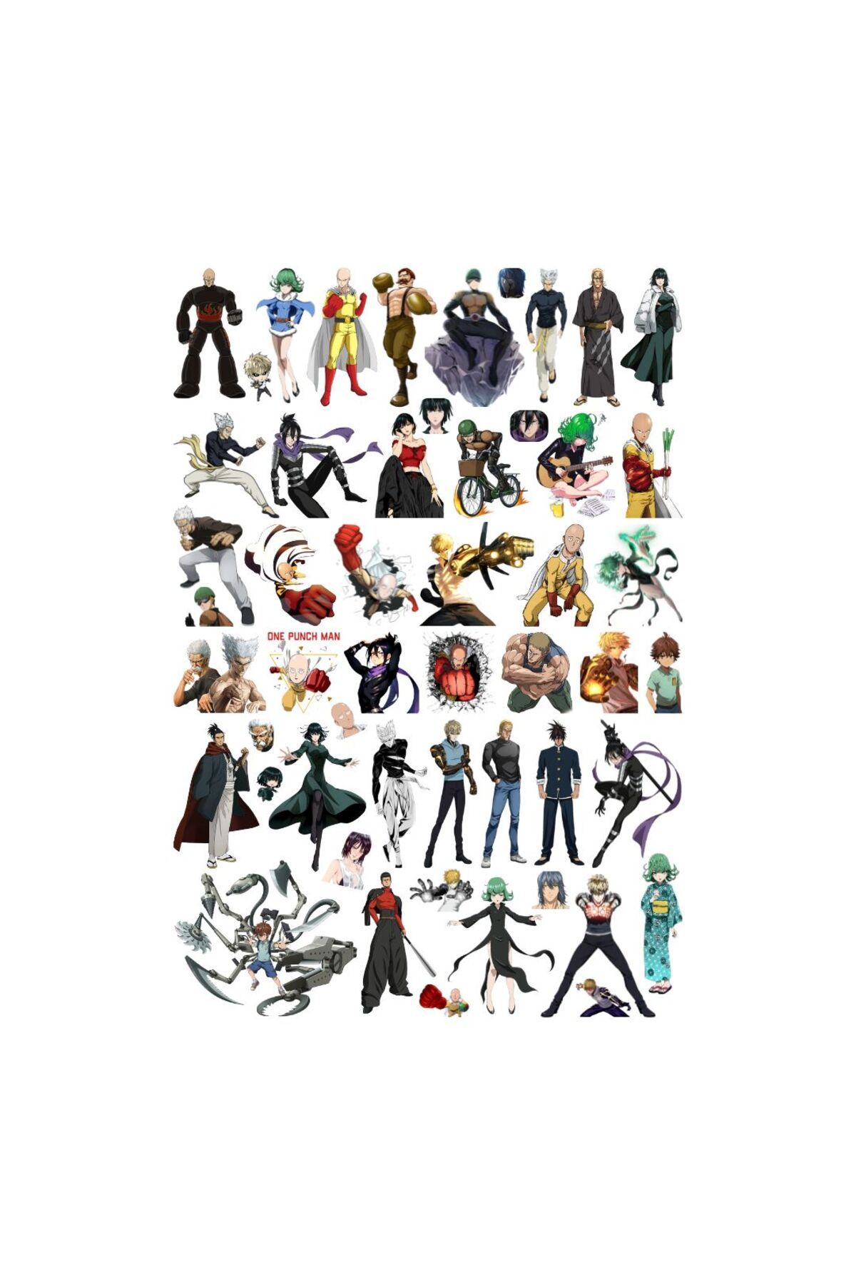 Ororabutik 52 Adet One Punch Man Sticker Seti - Etiket Seti Sketchbook