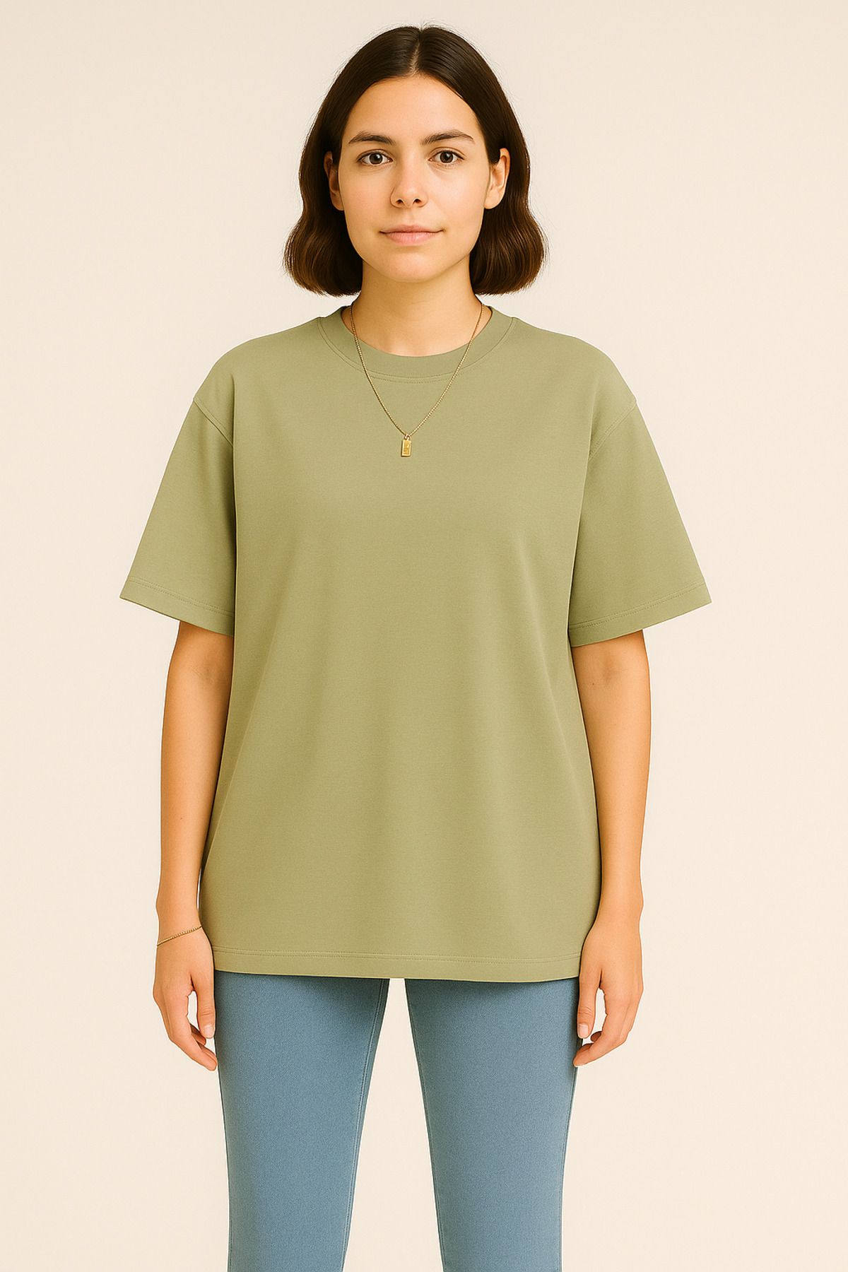 EydaMoon Kadın Basic Oversize MODAL KUMAŞ T-Shirt İpeksi Yumuşacık Canlı Renk Geniş Kalıp