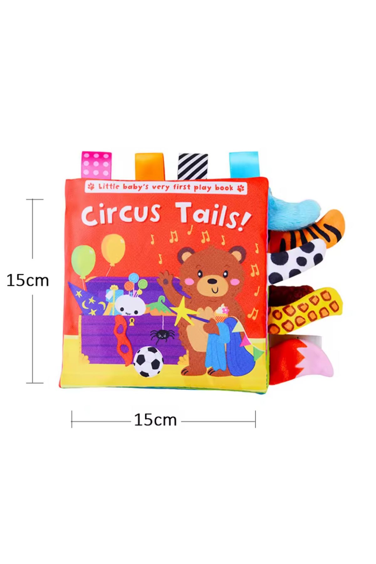 Jjovce Hışırtılı Bebek Kitabı 3D Montessori Yıkanabilir Bez Kitap Sirk Hayvanları