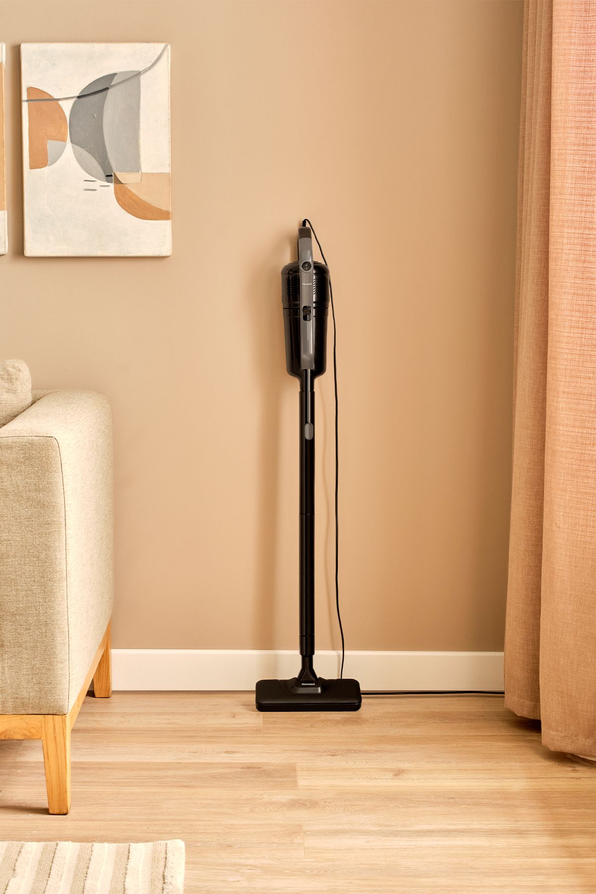 HOMEND Dustrider 1265H 2 in 1 Kablolu Toz Torbasız Dikey Süpürge Siyah
