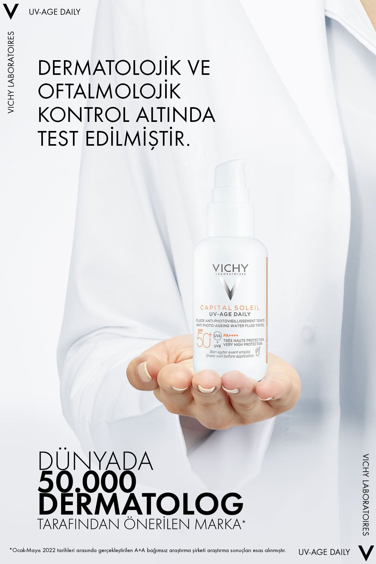 Vichy ضدآفتاب رنگی با بافت سبک Capital Soleil SPF 50 ضد پیری 40 میل
