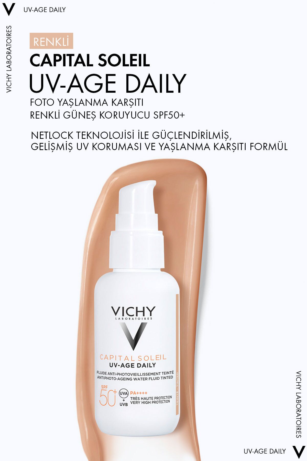 Vichy ضدآفتاب رنگی با بافت سبک Capital Soleil SPF 50 ضد پیری 40 میل
