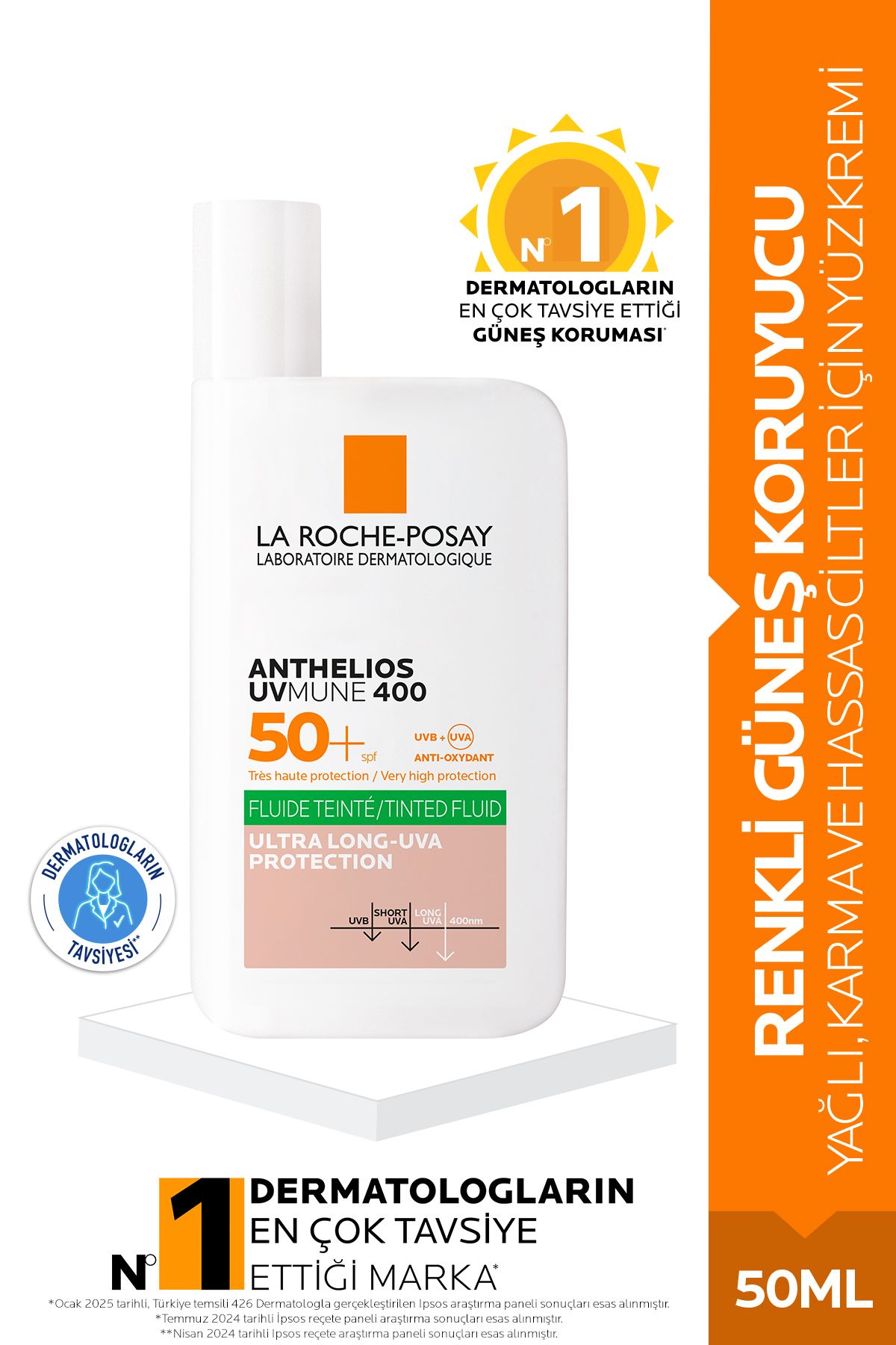 Anthelios Uvmune400 Oil Control Fluide Spf50 Karma Ve Yağlı Için Renkli Yüz Güneş Kr