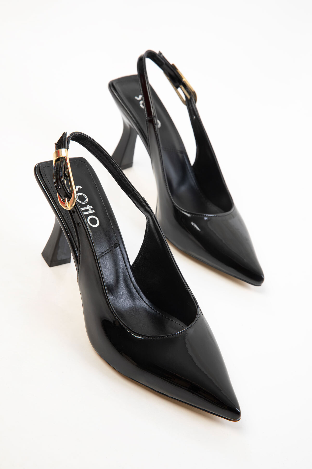 SOHO  Siyah Rugan Kadın Klasik Topuklu Ayakkabı 20596