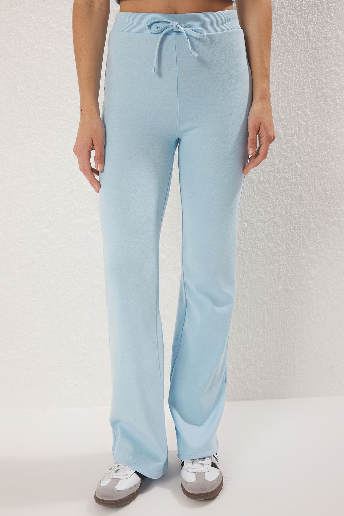 Trendyol Collection-Light Blue Fitted/Fitted Stretch Knitted Bottom-Top Suit Twoss25Au00053 3