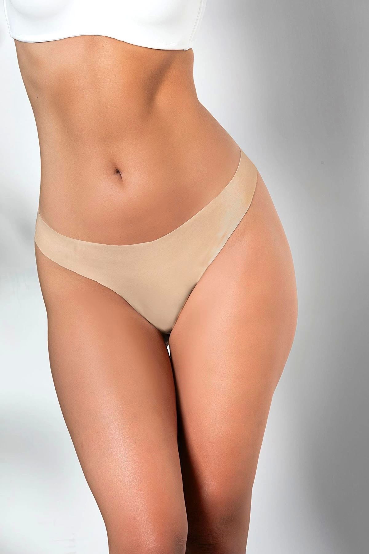 Nemere 3'LÜ PAKET DİKİŞSİZ, İZ YAPMAZ, LAZER KESİM, STRİNG KÜLOT CAPPUCİNO (MGP21262)