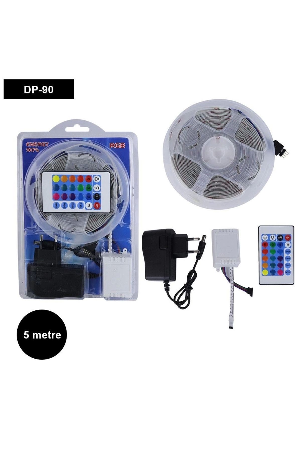 YNT İthalat 5 Metre 16 Renk Kumandalı Şerit Led