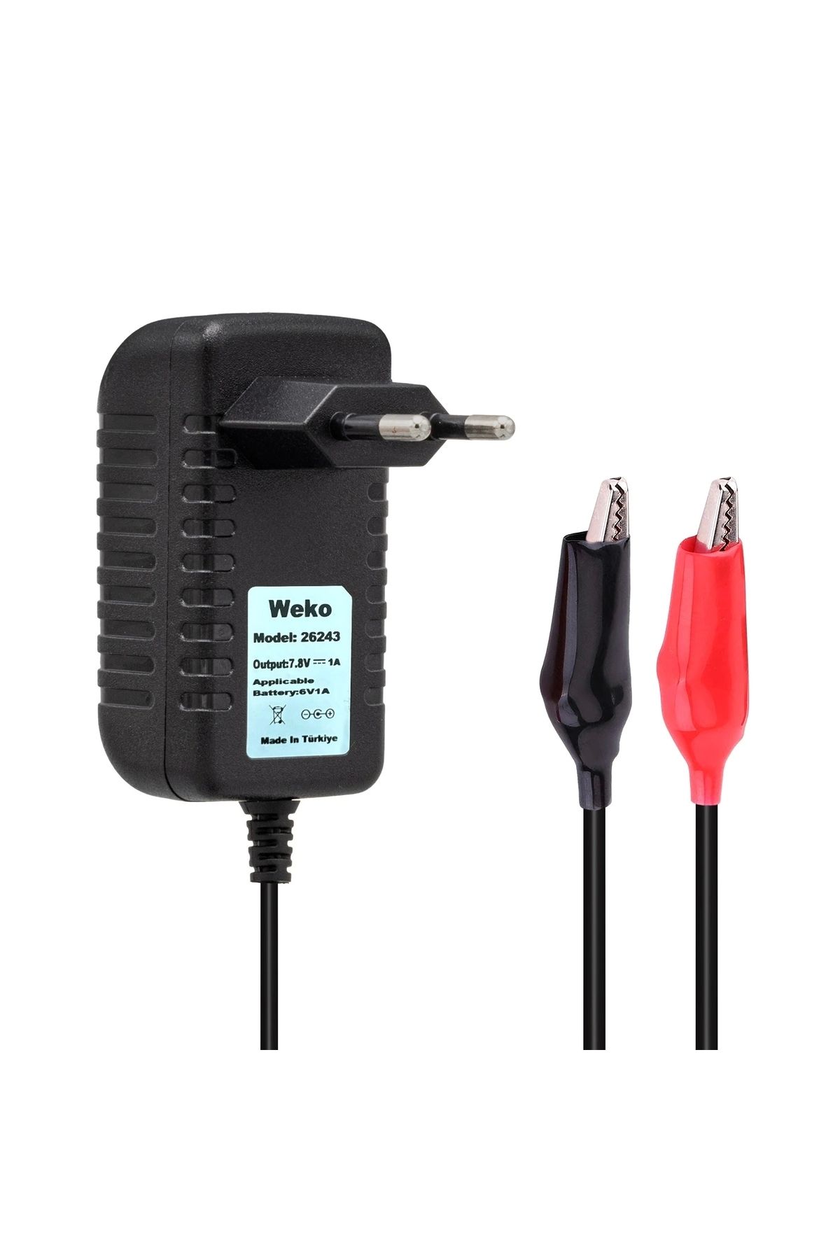 STOREMAX 7.8 VOLT - 1 AMPER KROKODİL UÇLU PRİZ TİP YERLİ ÜRETİM AKÜ ŞARJ ADAPTÖRÜ (OUT:6V1A) (5047)