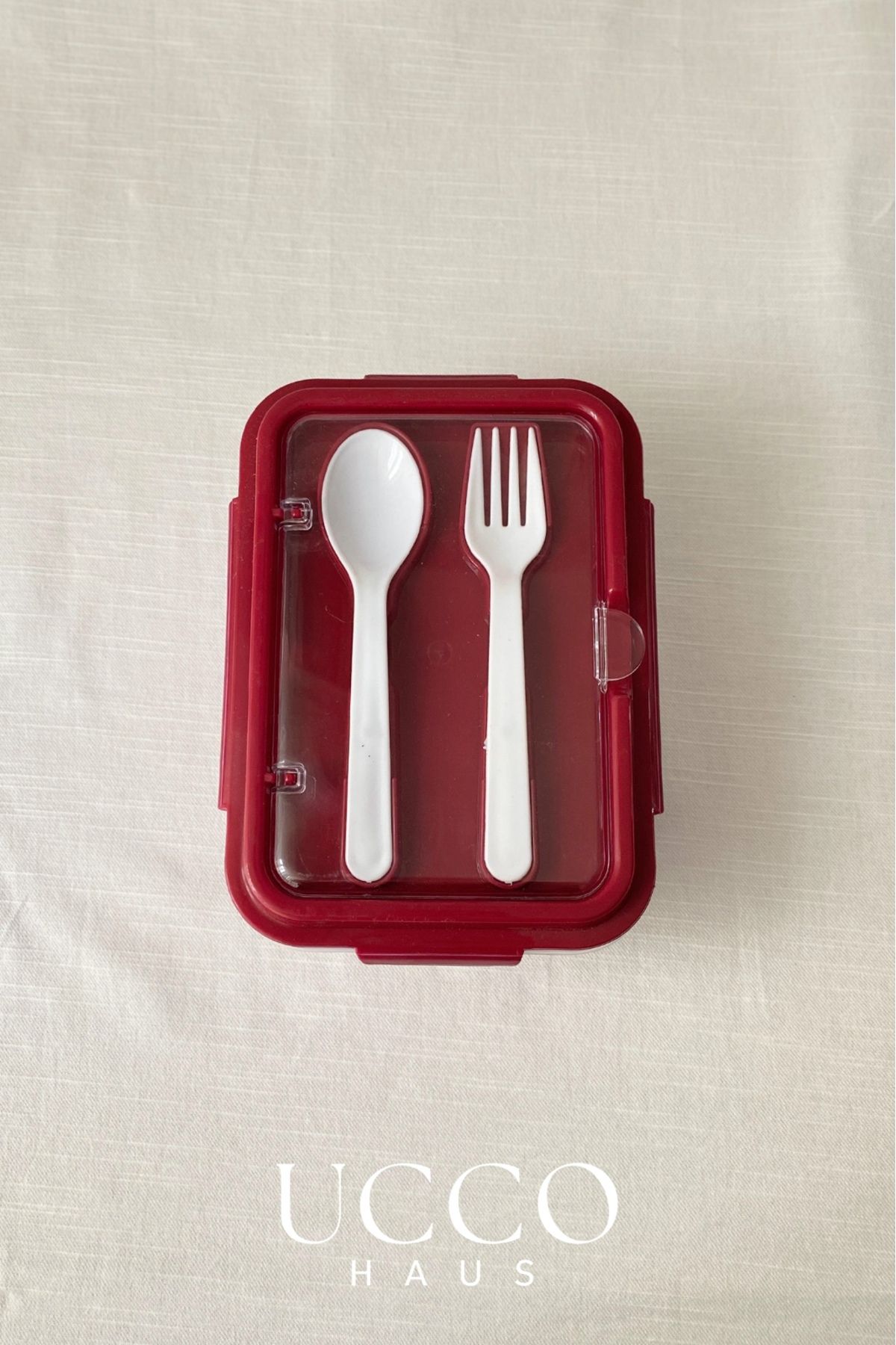 UCCO-2 Compartments 1700 ml Leakproof Storage and Nutrition Container – Spoon Fork, Removable Inner Chamber, Pp 7 Pieces 3
