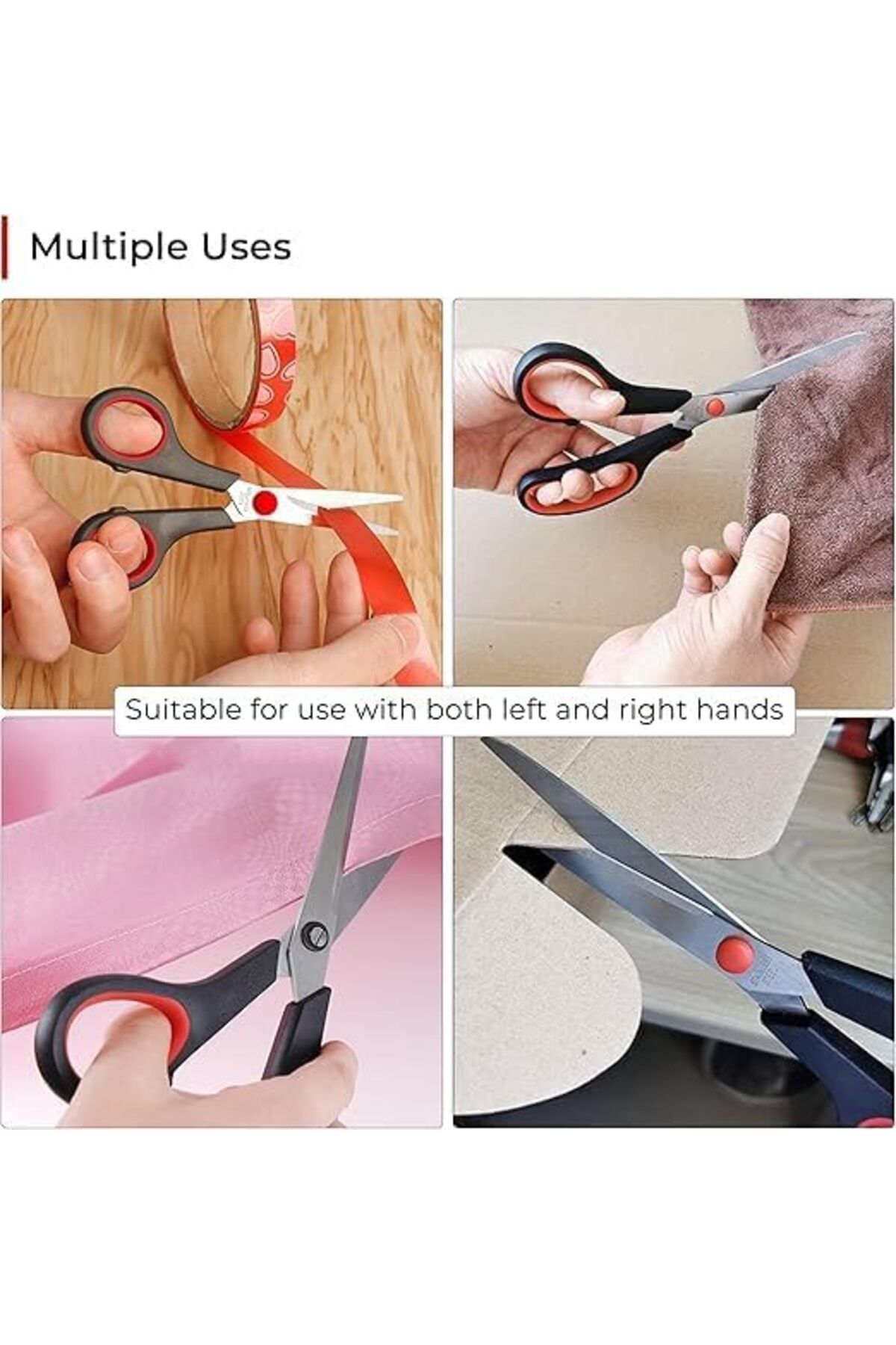 Goishtrie-Stainless Steel Scissors Set - Ultra Sharp, Durable, Lightweight, Non-slip Handle (PACK OF 3) 4