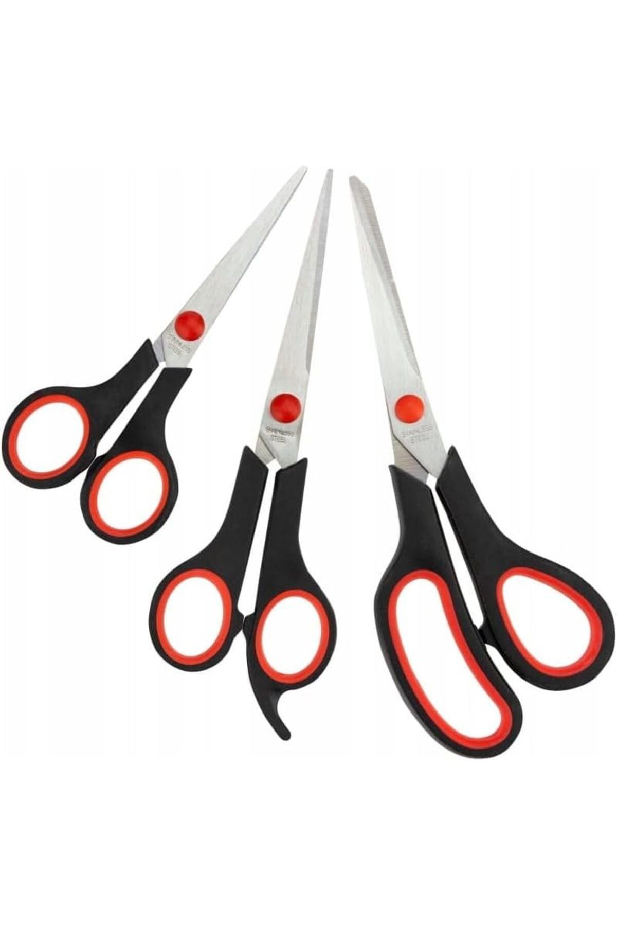 Goishtrie-Stainless Steel Scissors Set - Ultra Sharp, Durable, Lightweight, Non-slip Handle (PACK OF 3) 5