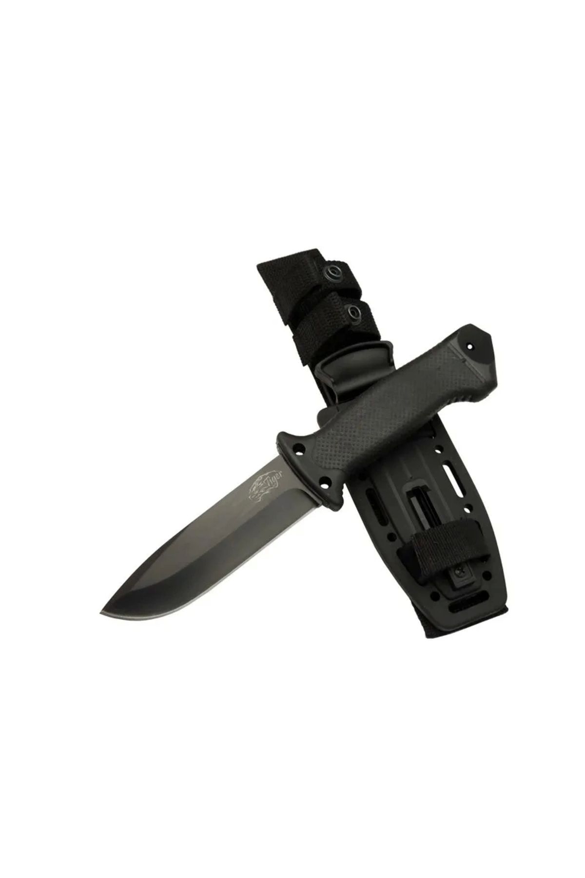 YNT İthalat Tiger Tactical Htm 3321 A Siyah Outdoor / Survival Bıçak 27cm - Kauçuk Sap, Kılıflı, Kutulu
