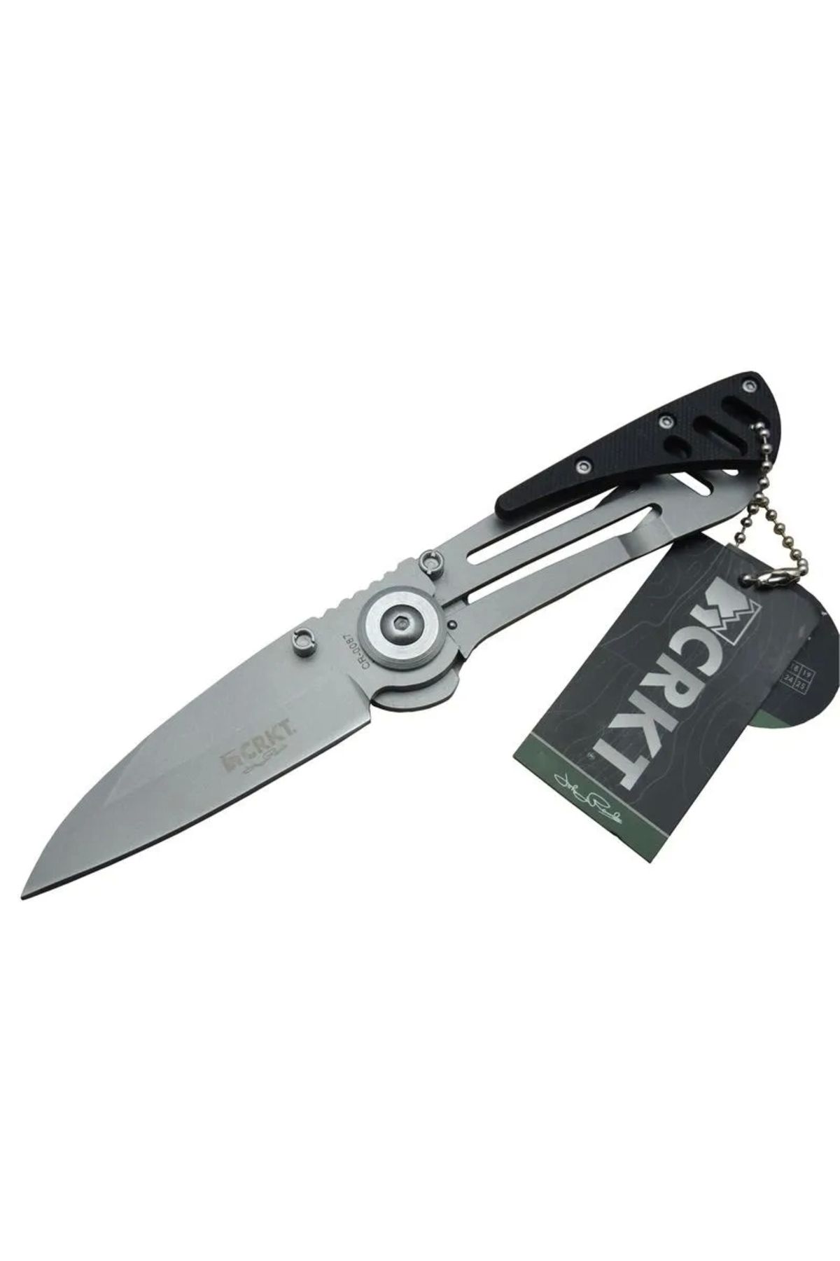 YNT İthalat Cr 0087 Bk Kamp Çakı 18 Cm - Metal Saplı, Otomatik, Kılıflı