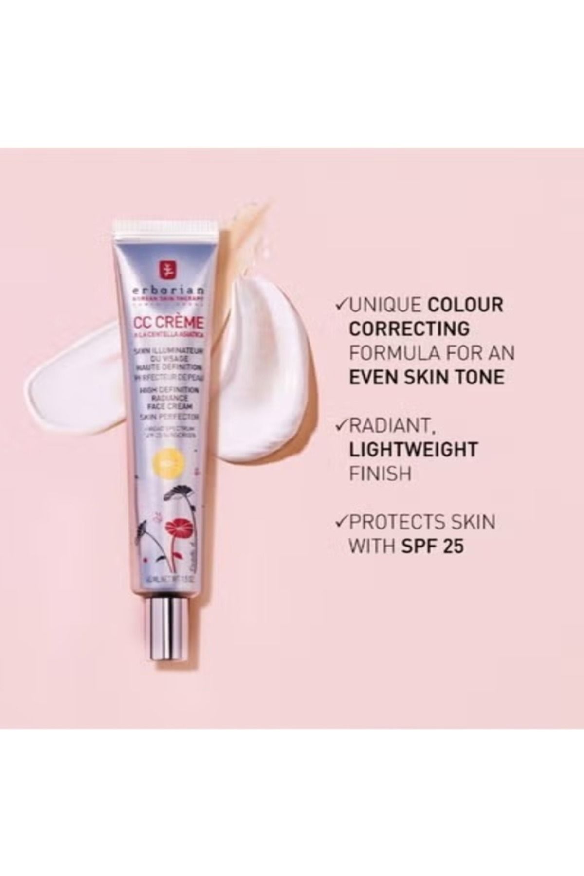 erborian-Color Correcting CC Cream with Centella Asiatica SPF 25, Dore - Lightweight Coverage & Sun 7