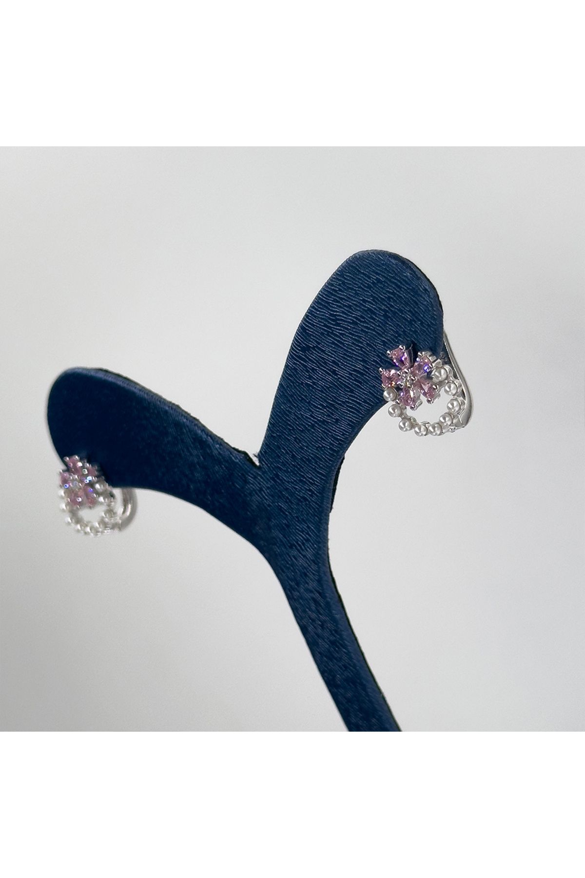 Livora Jewelry Pembe Kuvars İncili Gümüş Küpe
