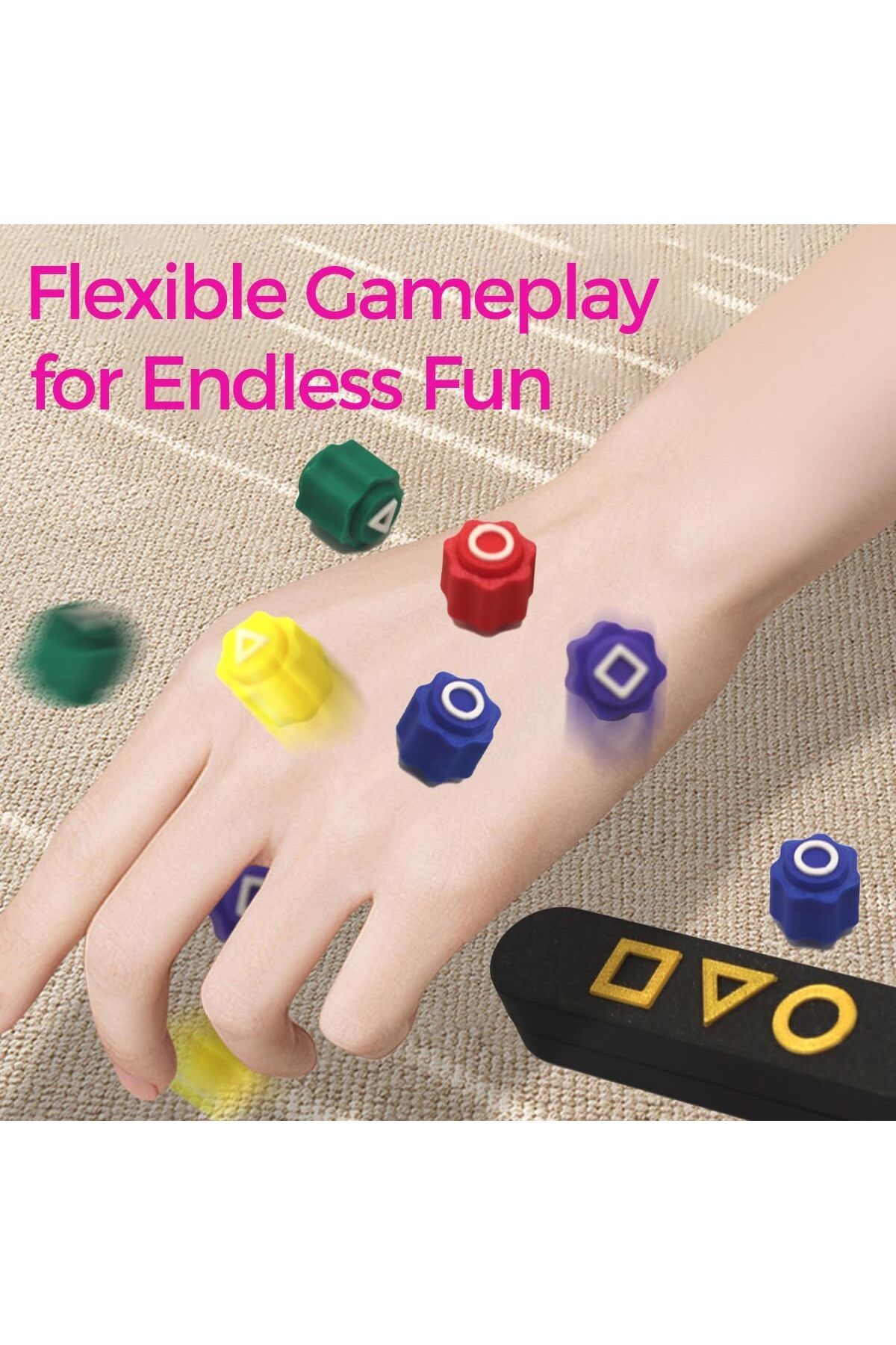 ThinkMaster-Set of 3 Squid 2 Gonggi Game Stone Game Set Five Stone Gonggi Toy Squid Game Colored Stone 6