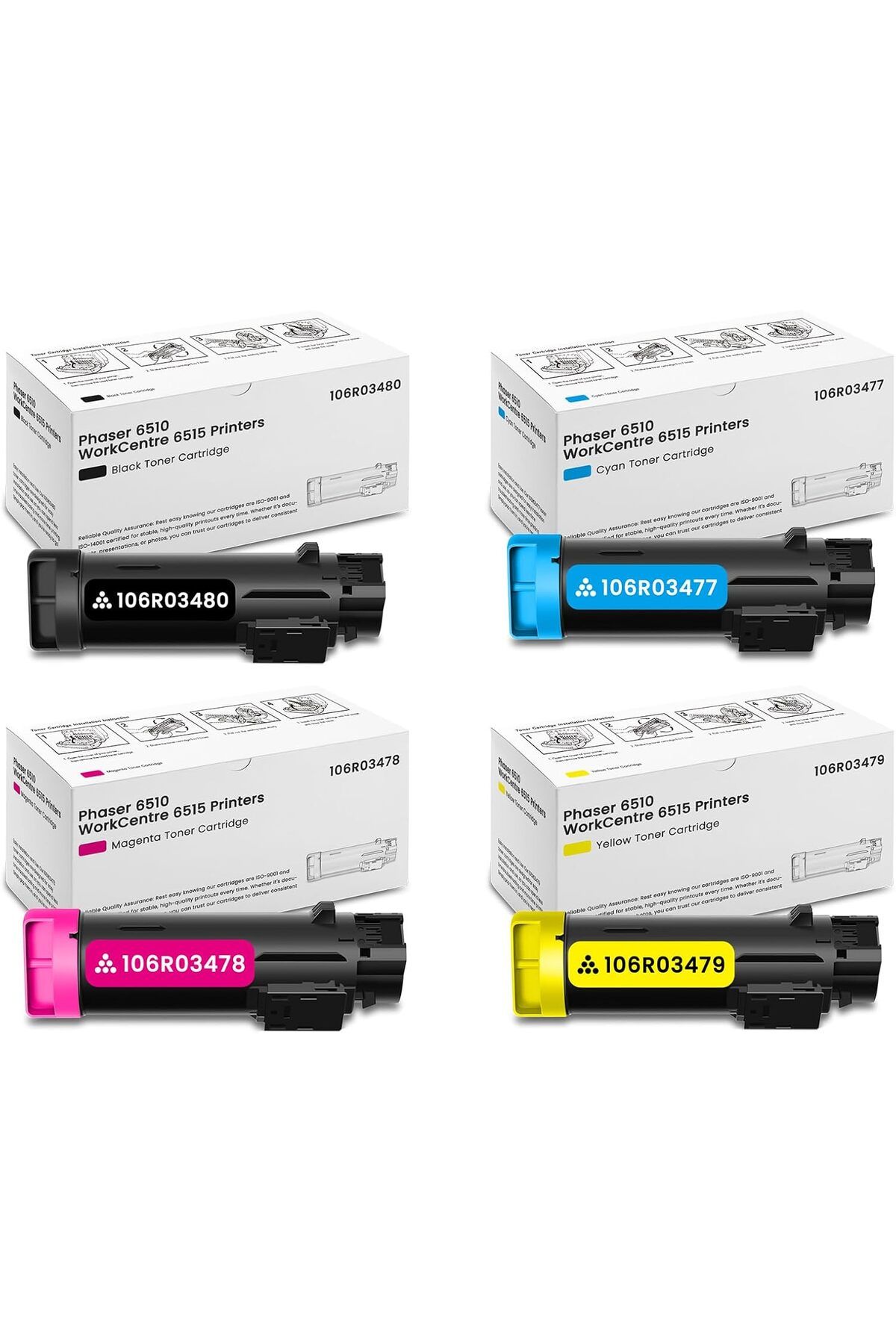 Xerox Phaser 6510 WorkCentre 6515 Printer Ink 4-Pack (BK/C/M/Y) MUADİL TONER