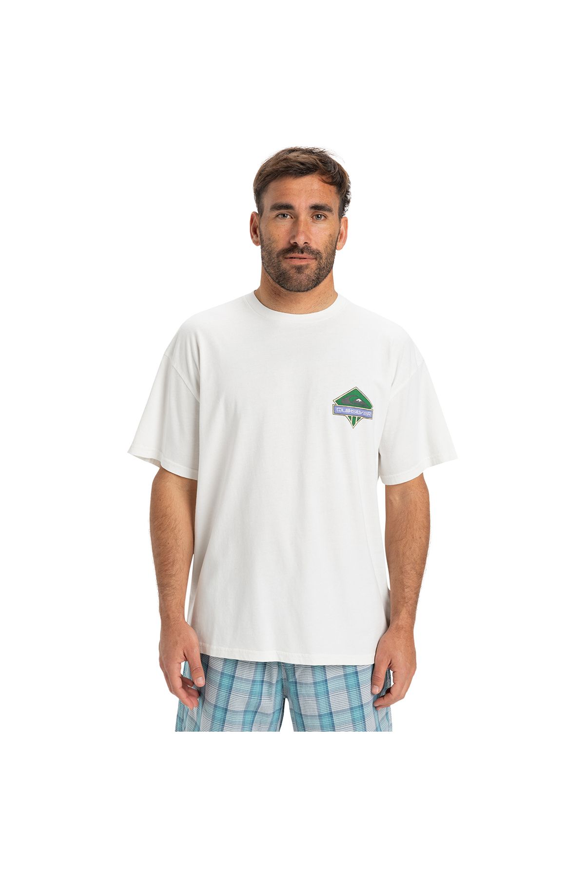 Quiksilver Gh Qs Crystal Jet Erkek Beyaz Yuvarlak Yaka Tişört