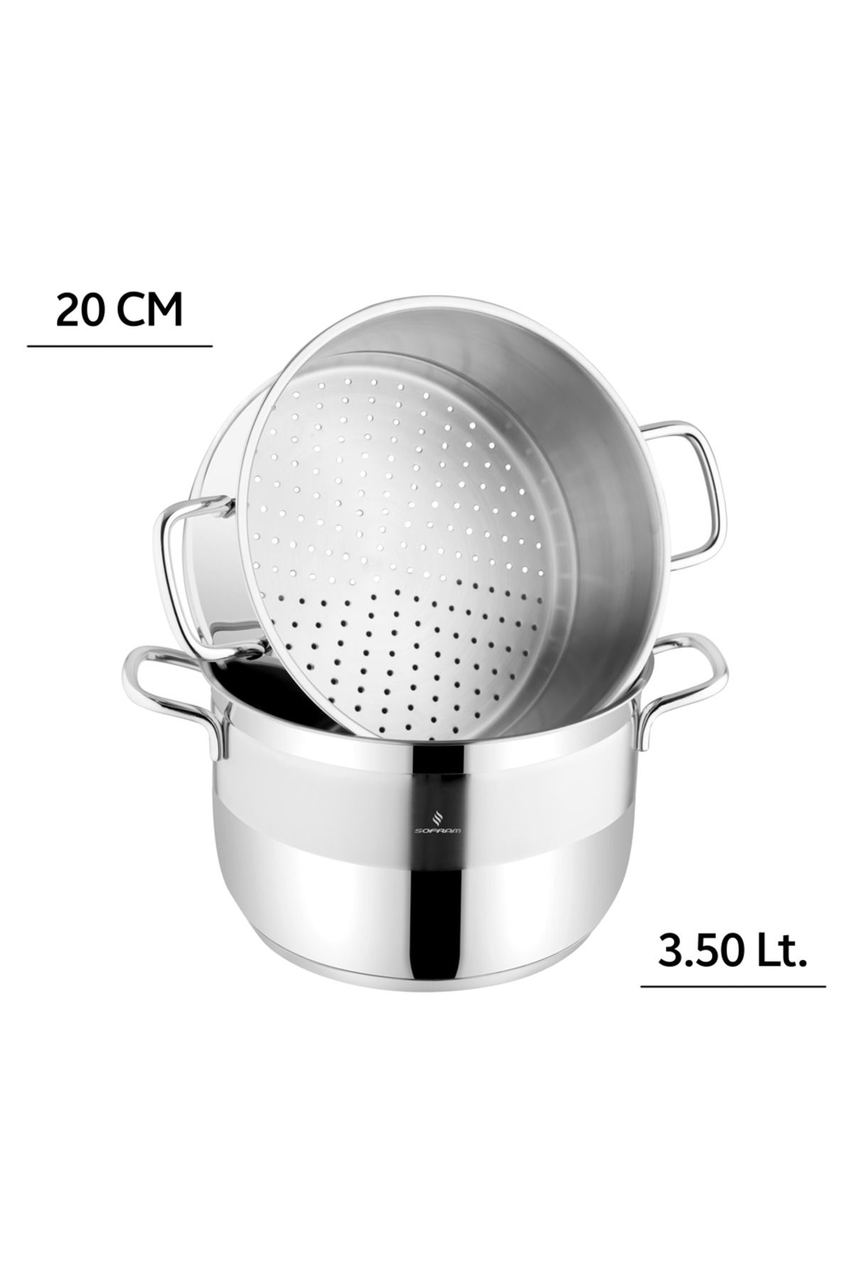Sofram Soft 20 cm 3 Parça Buharda Pişirme Tencere Seti