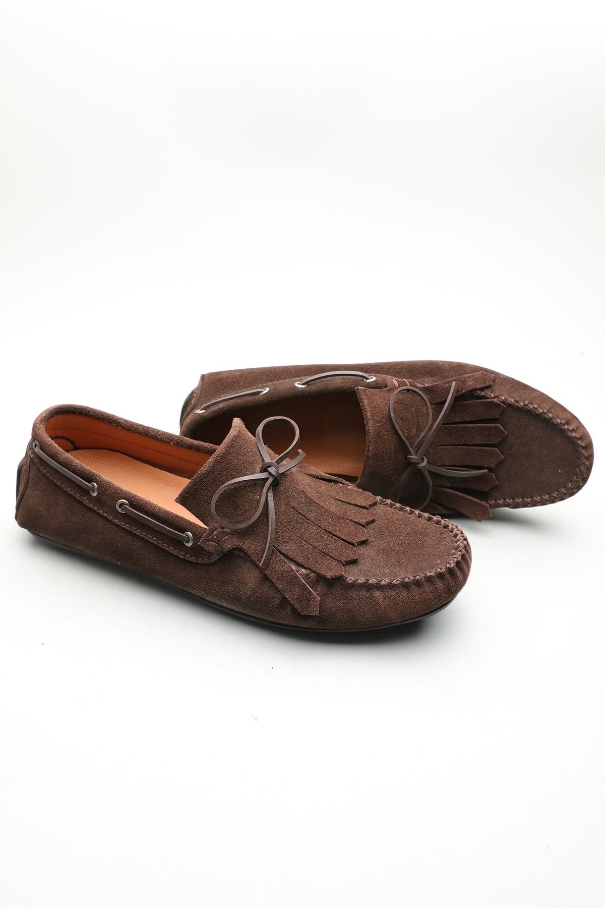 Gondol Erkek Hakiki Deri Klasik Loafer Kahverengi Süet 42 ttx.601176