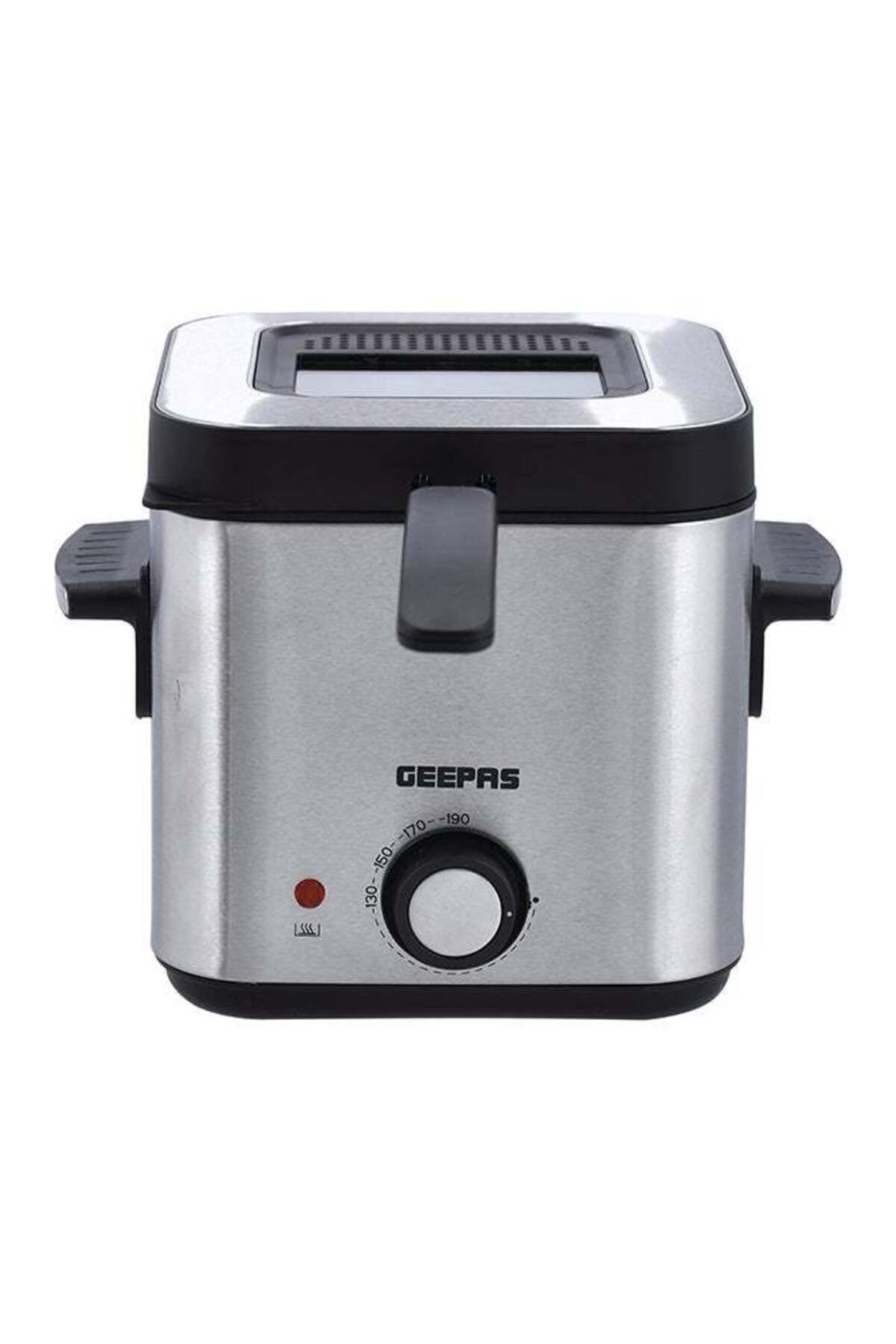 Geepas-Deep Fryer With Viewing Window Adjustable Temperature Control Non Stick Basket 1.5 L 900 W 1