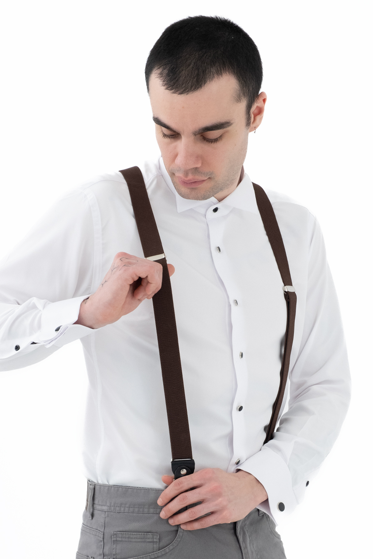ELROZO-Men's Leather Detailed Trouser Hanger 2