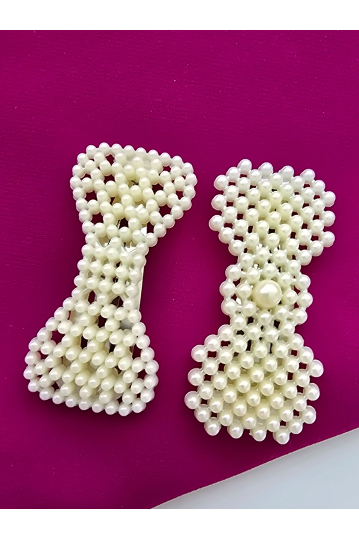 Riccoco Accessory İncili 2'li Büyük Boy Çıt Çıt Toka