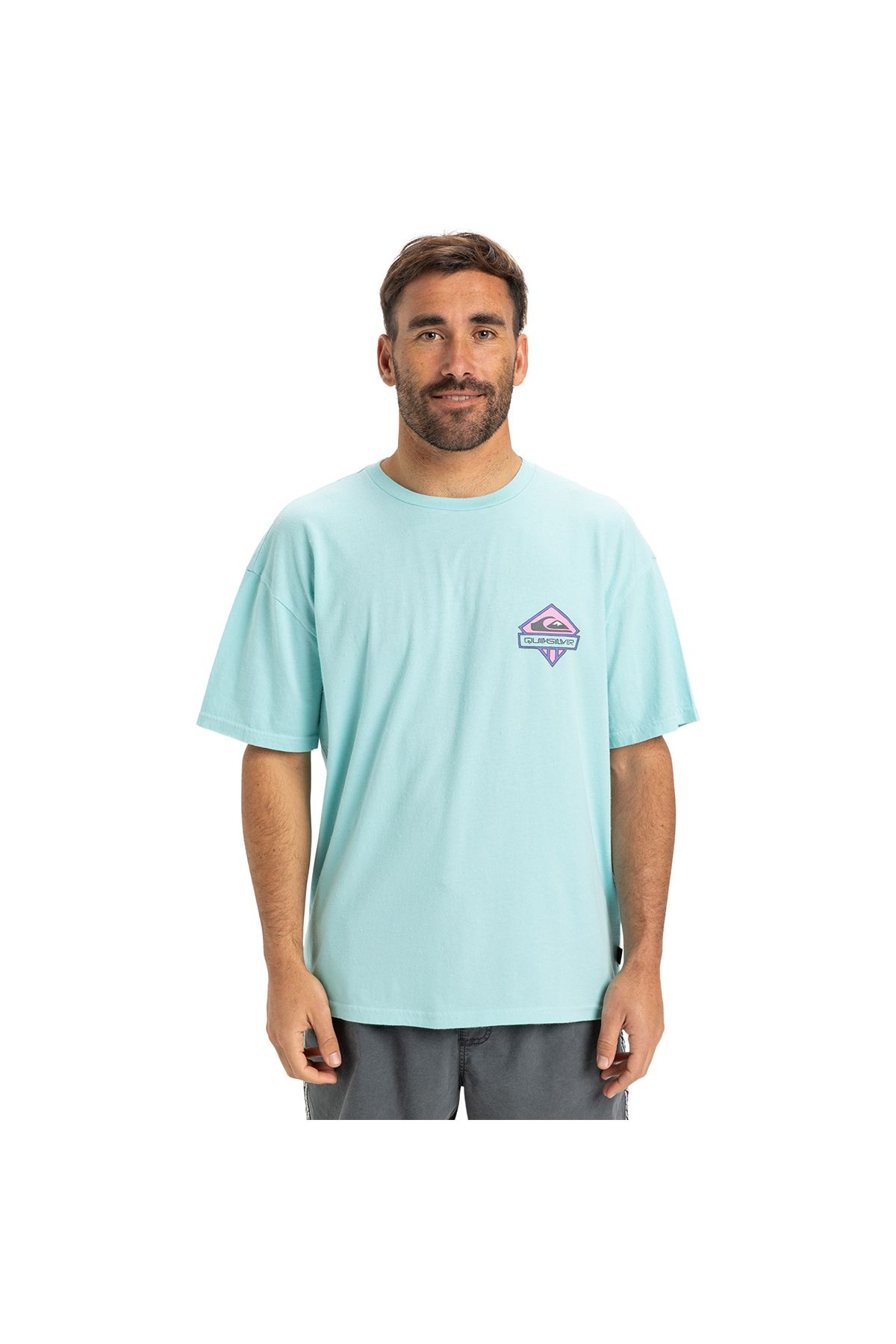 Quiksilver Gh Qs Crystal Jet Erkek Mavi Yuvarlak Yaka Tişört