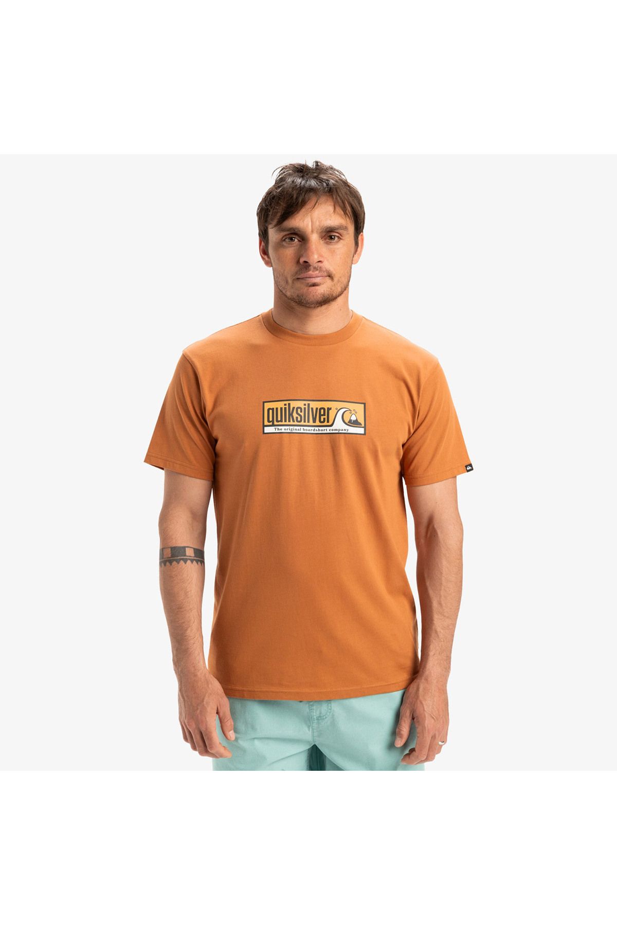 Quiksilver Evo Endless Type Erkek Turuncu Yuvarlak Yaka Tişört