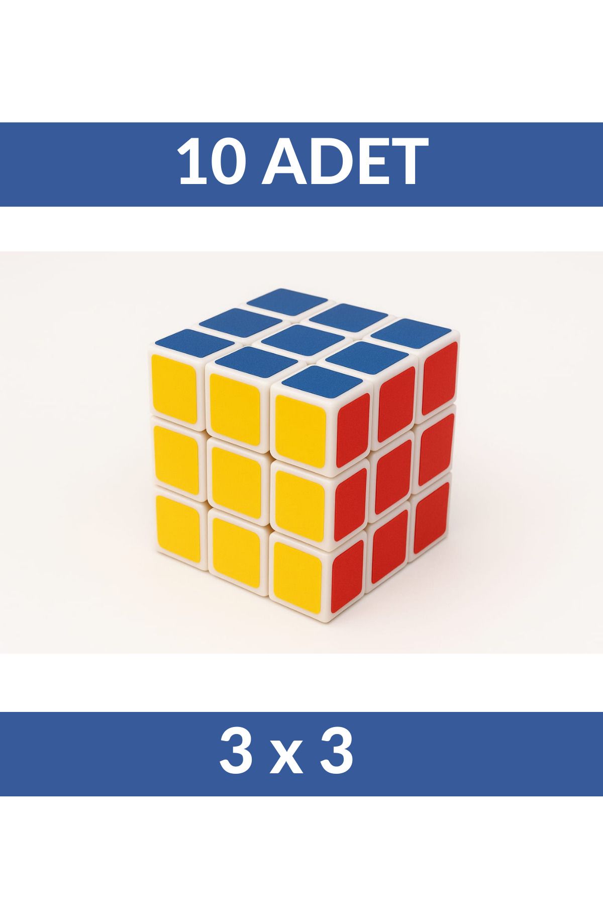 dünya kreş market 10'lu Zeka Geliştirici 3x3 Rubik Küp Seti - Hızlı Dönen Eğitici Zeka Oyunu