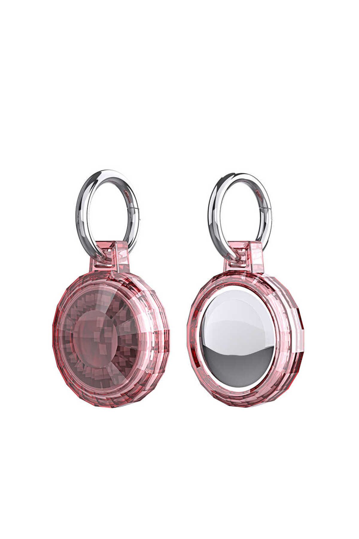 HTstore Zore Airtag Uyumlu 04 Silikon Anahtarlık-Kırmızı
