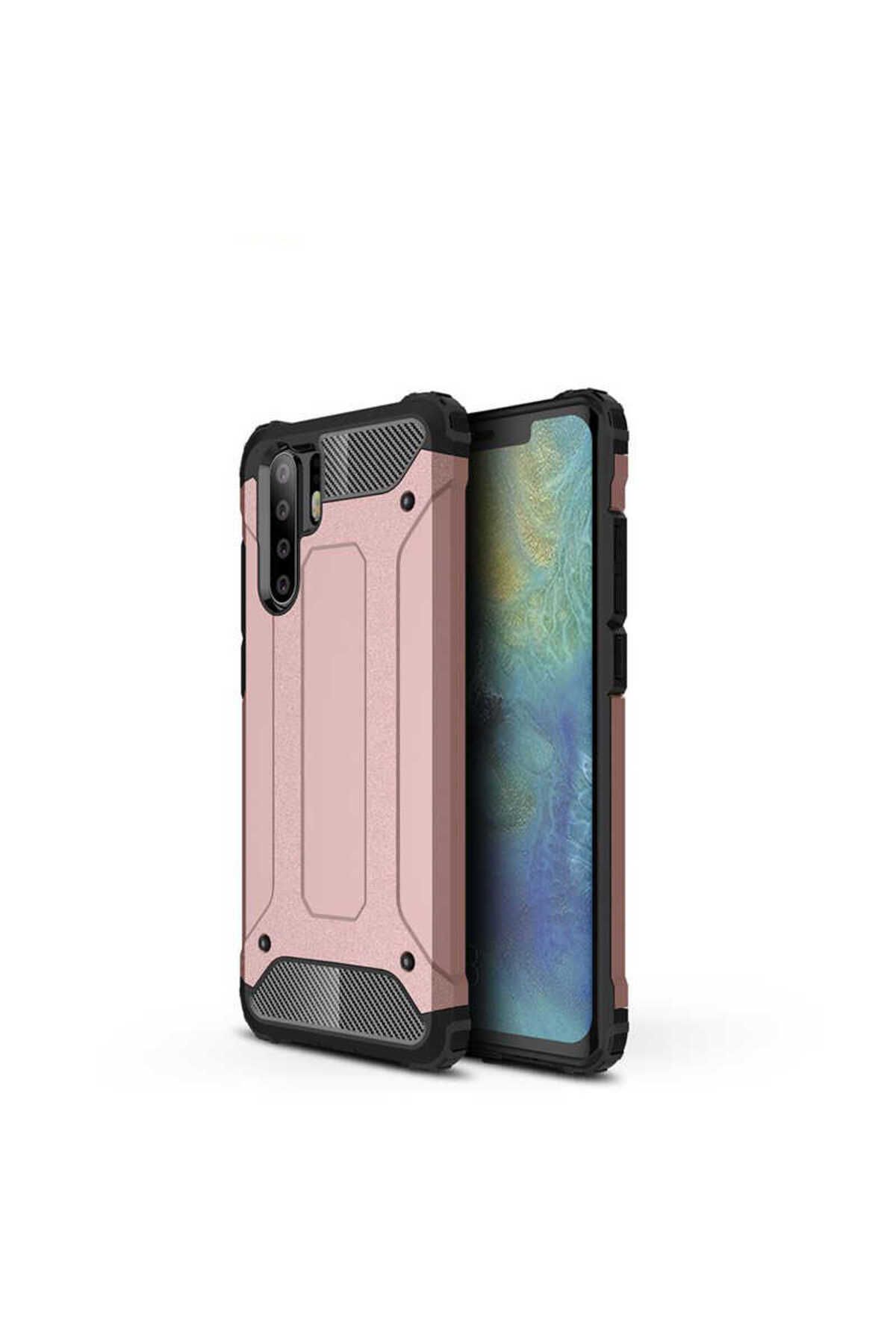 HTstore Huawei Uyumlu P30 Pro Kılıf Zore Crash Silikon Kapak-Rose gold