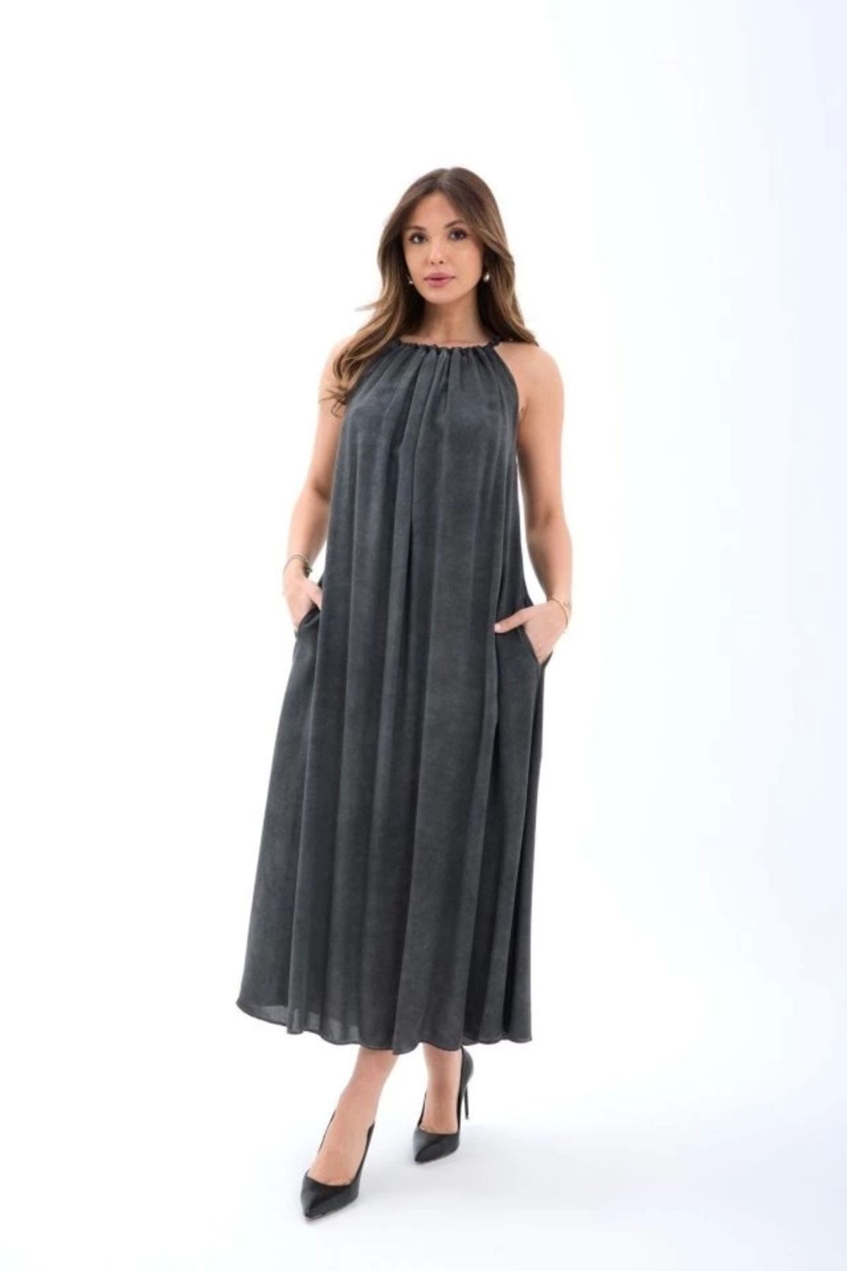 Butik 7387 ELBİSE-SİYAH