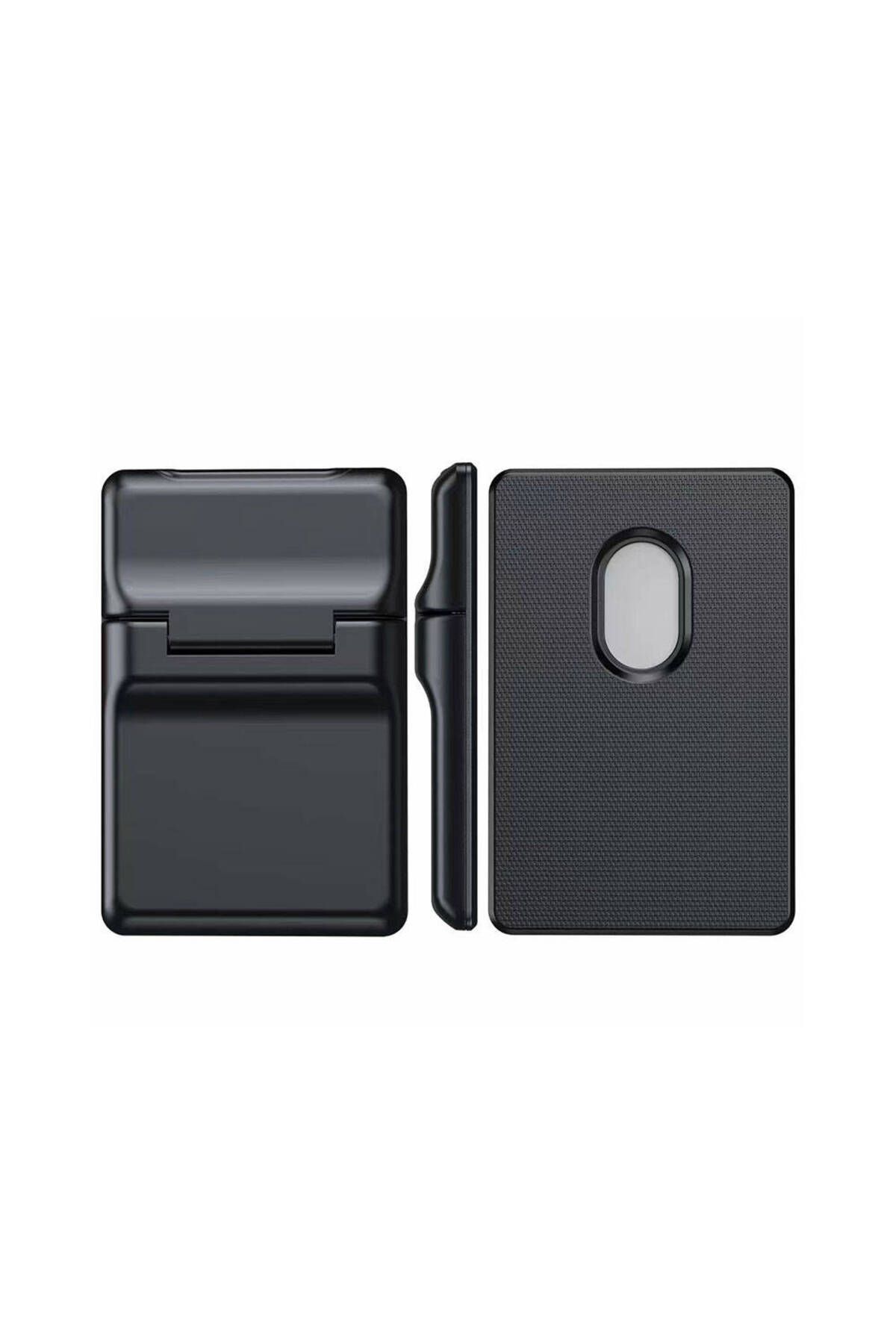 HTstore Zore Crd-05 Sade Tasarımlı 2 Hazneli Pu Magnetik Standlı Kartlık