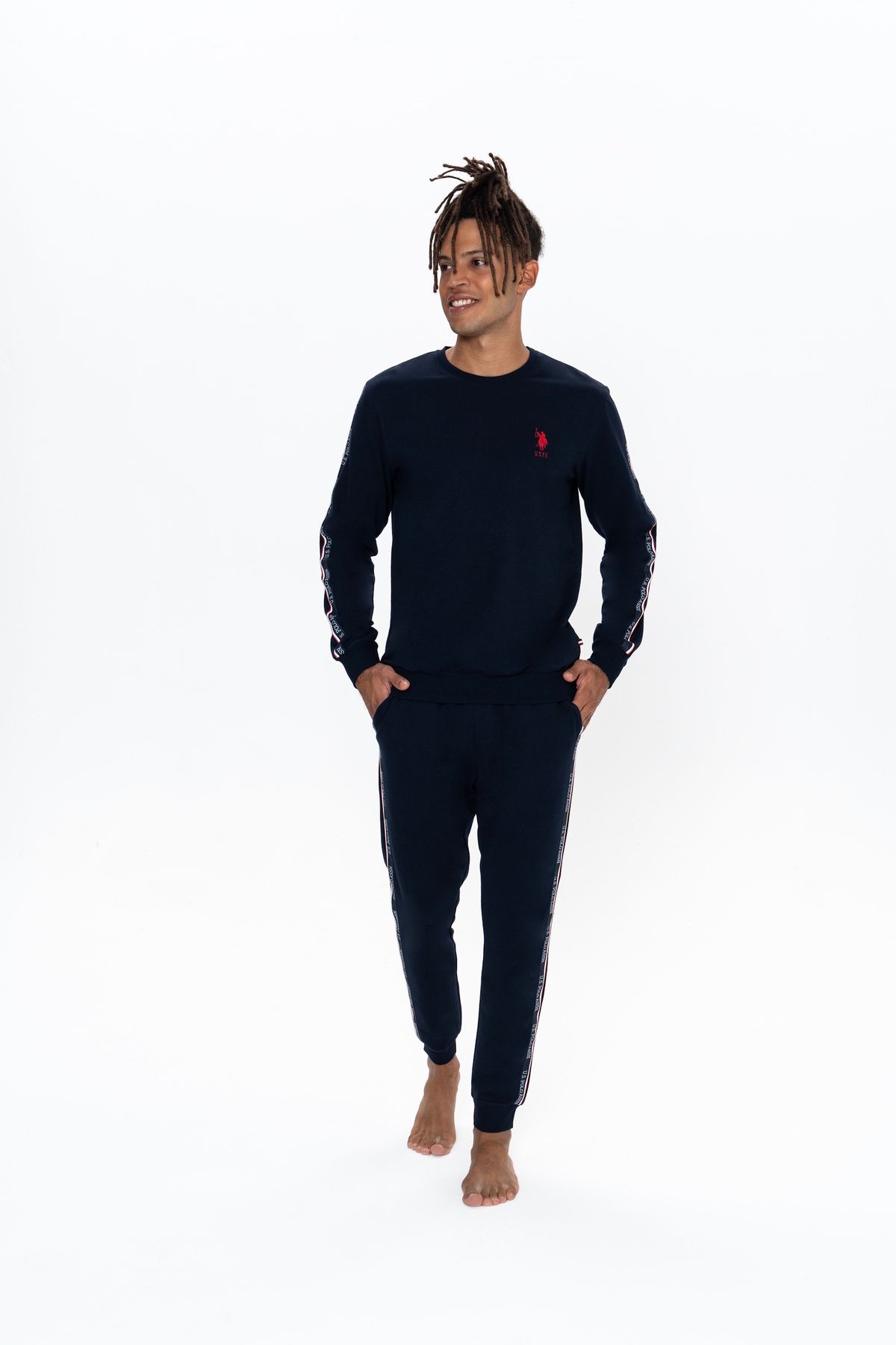 U.S. Polo Assn. U.S. Polo Assn. U.S. POLO ASSN %100 Pamuk Alt-Üst Pijama Takımı -Kutulu BNNTO18.MR.9.KT.2.TN3.G.SMBL