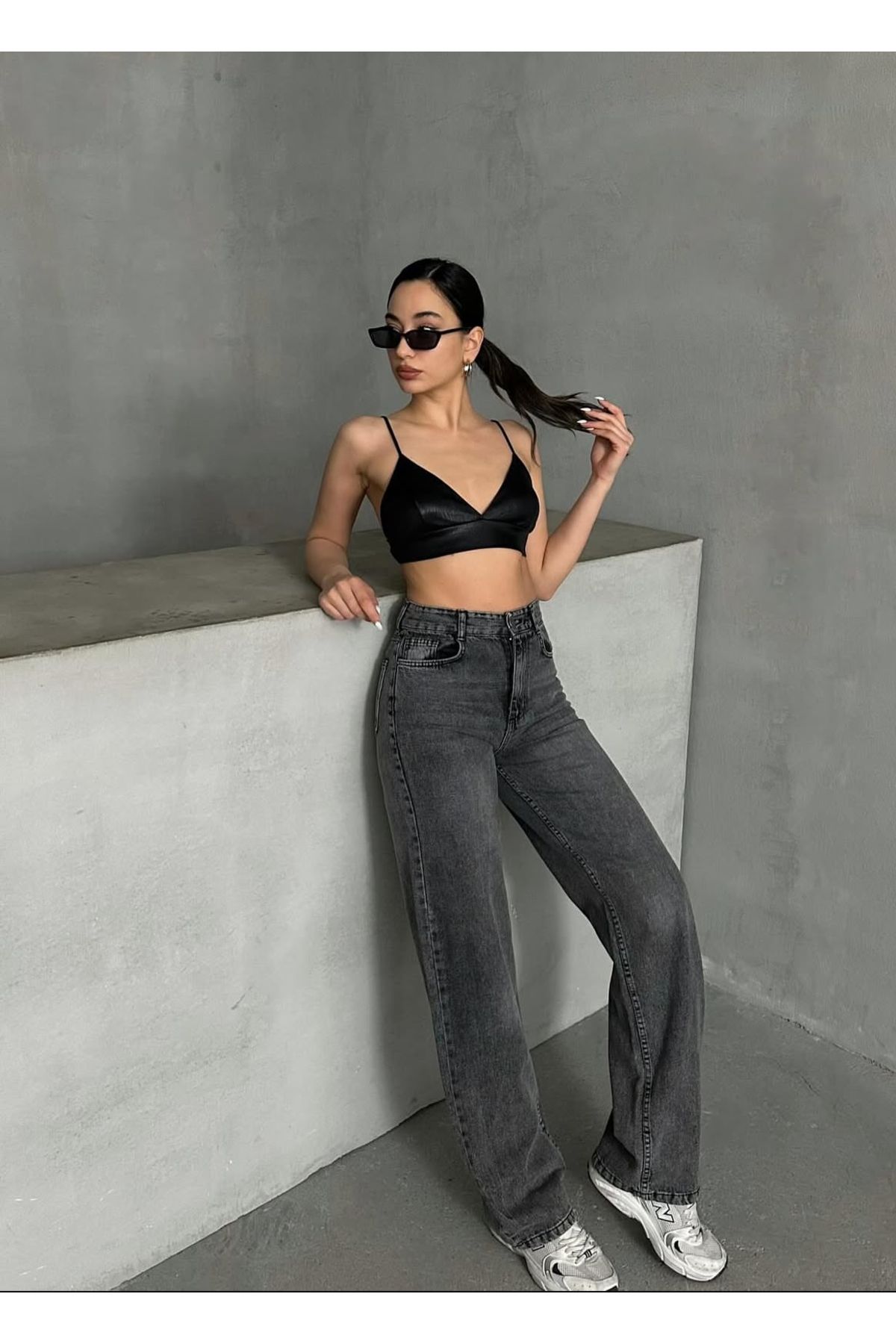 KENE JEANS Kadın İspanyol Paça Kot Pantolon Gri