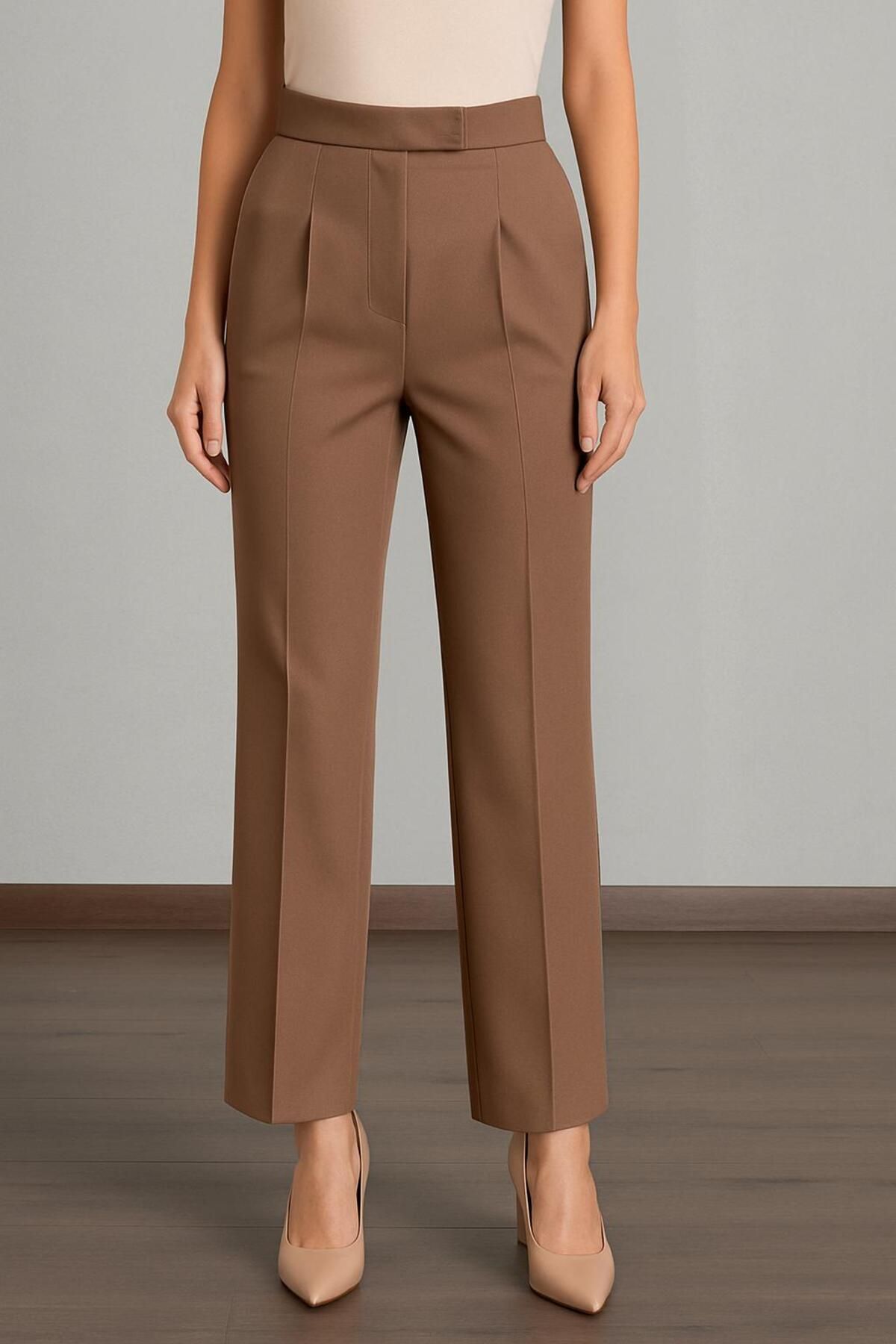 ELONİ KUMAŞ PANTALON BELİ LASTİKLİ GENİŞ PAÇA