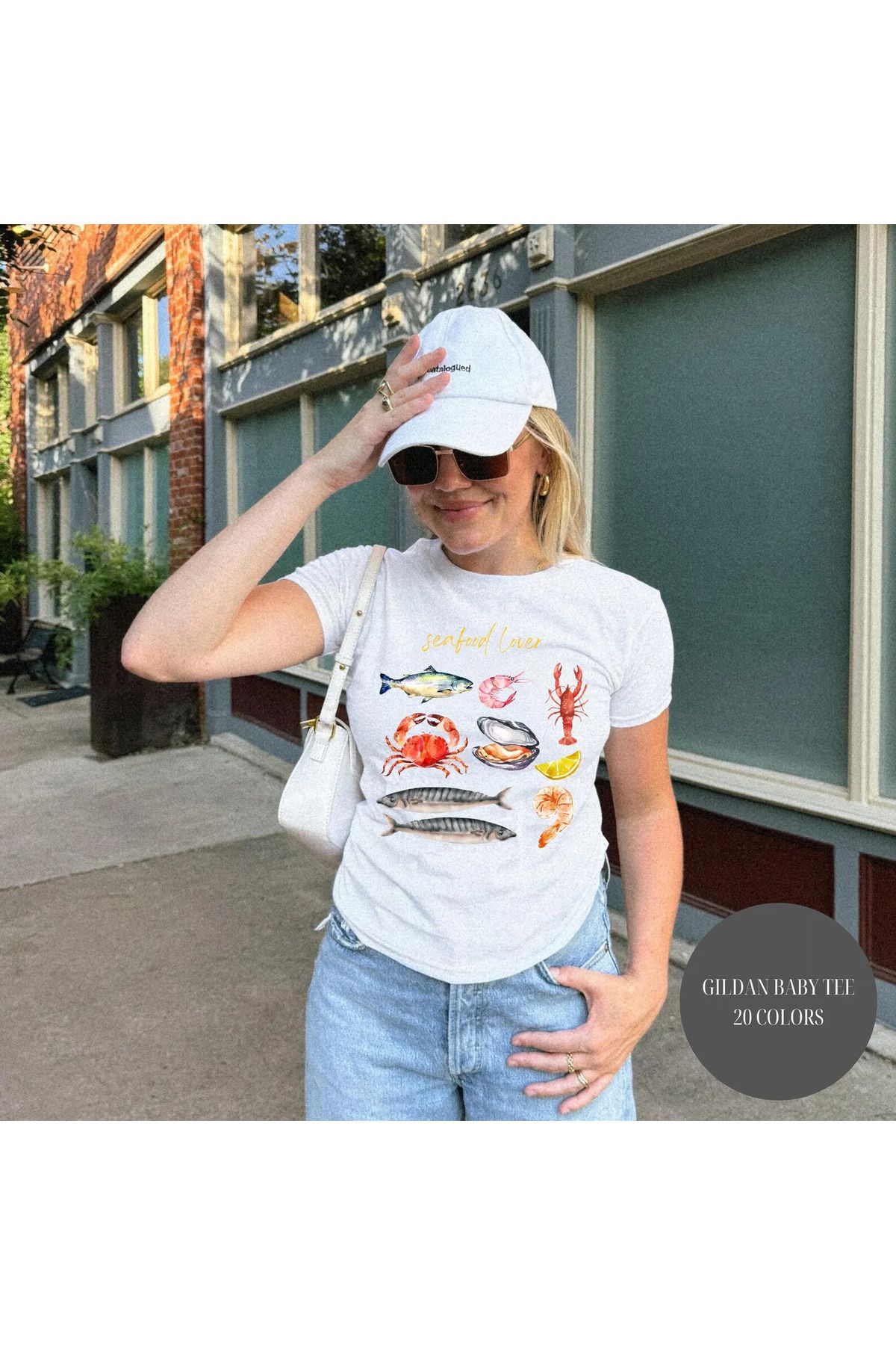 JANSO GROUP - KADIN BASKILI KISA KOLLU CROP TSHIRT PAMUKLU 11