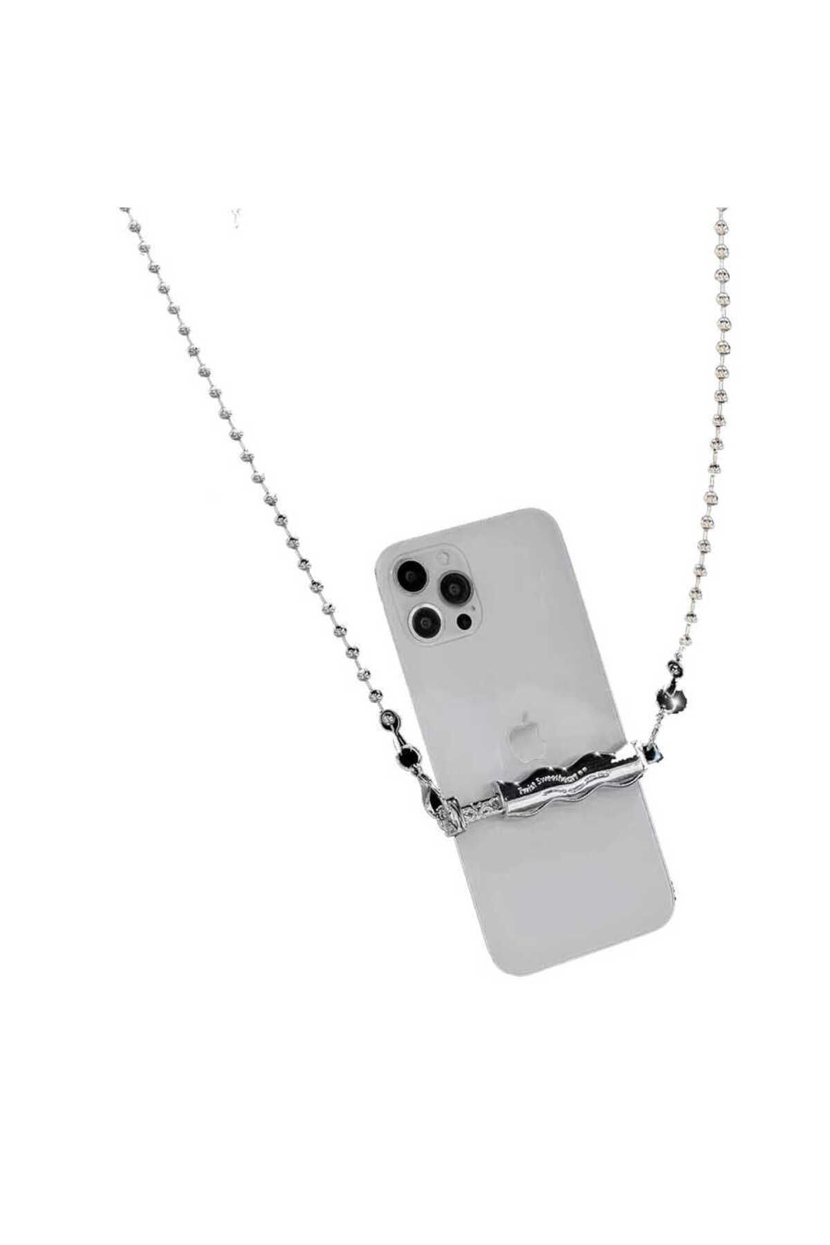 HTstore İP03 Cep Telefonu Boyun Askısı Metal Zincir Uyumlu