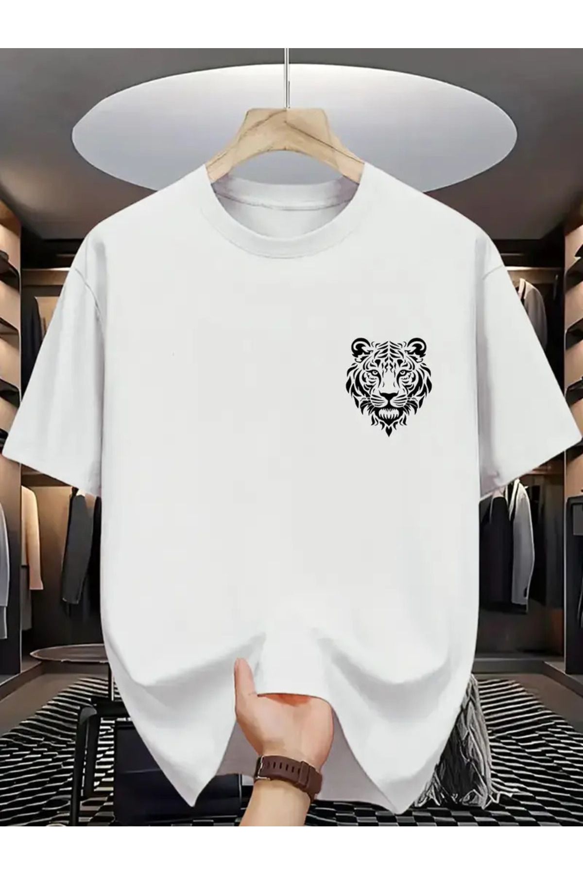 İnazuma Outdoors İnazuma Unisex Oversize Baskılı Pamuklu Bisiklet Yaka Kısa Kollu SİYAH T-shirt