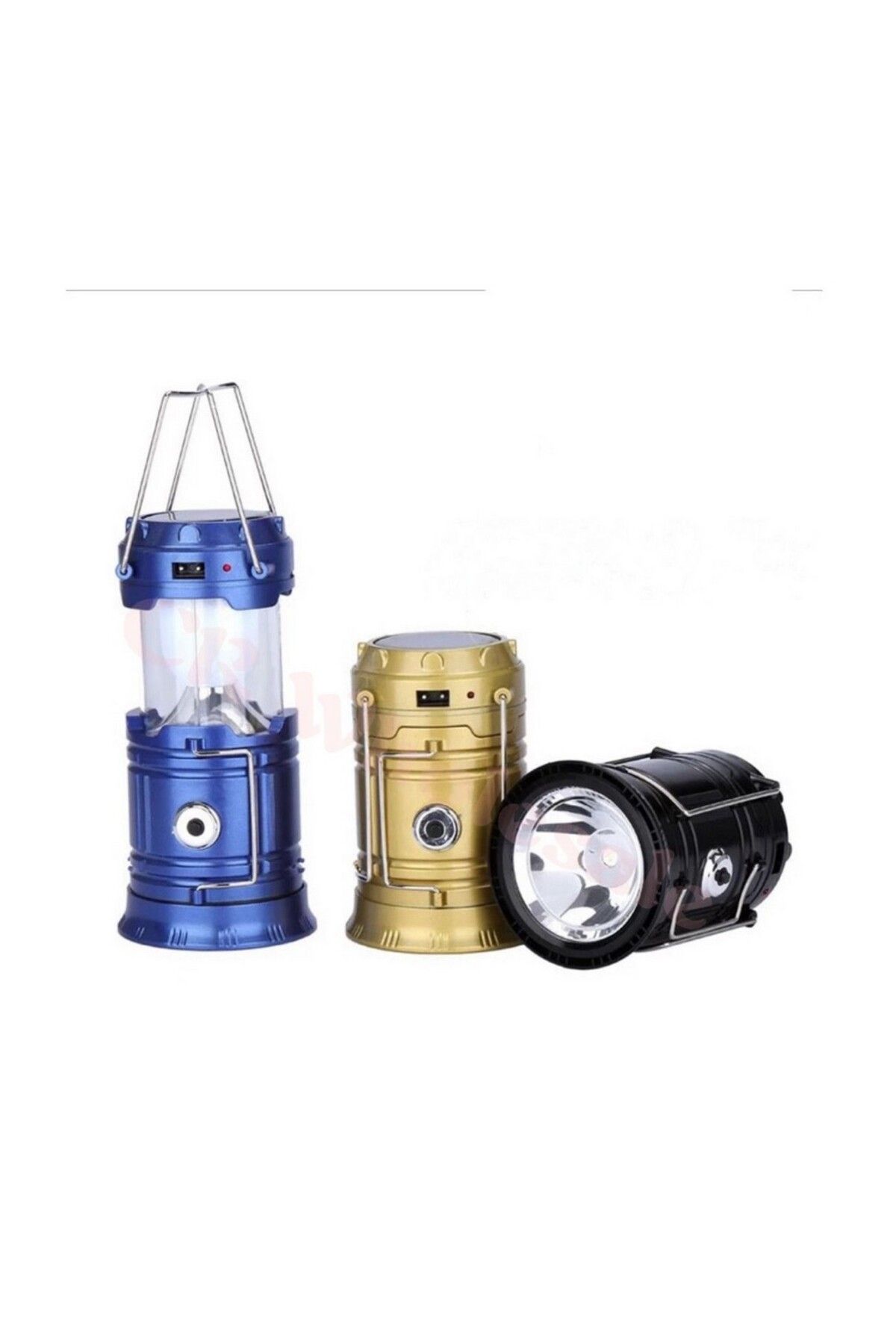 Menessa World Güneş Enerjili Şarj Edilebilir USB Girişli Kamp Feneri Büyük Boy