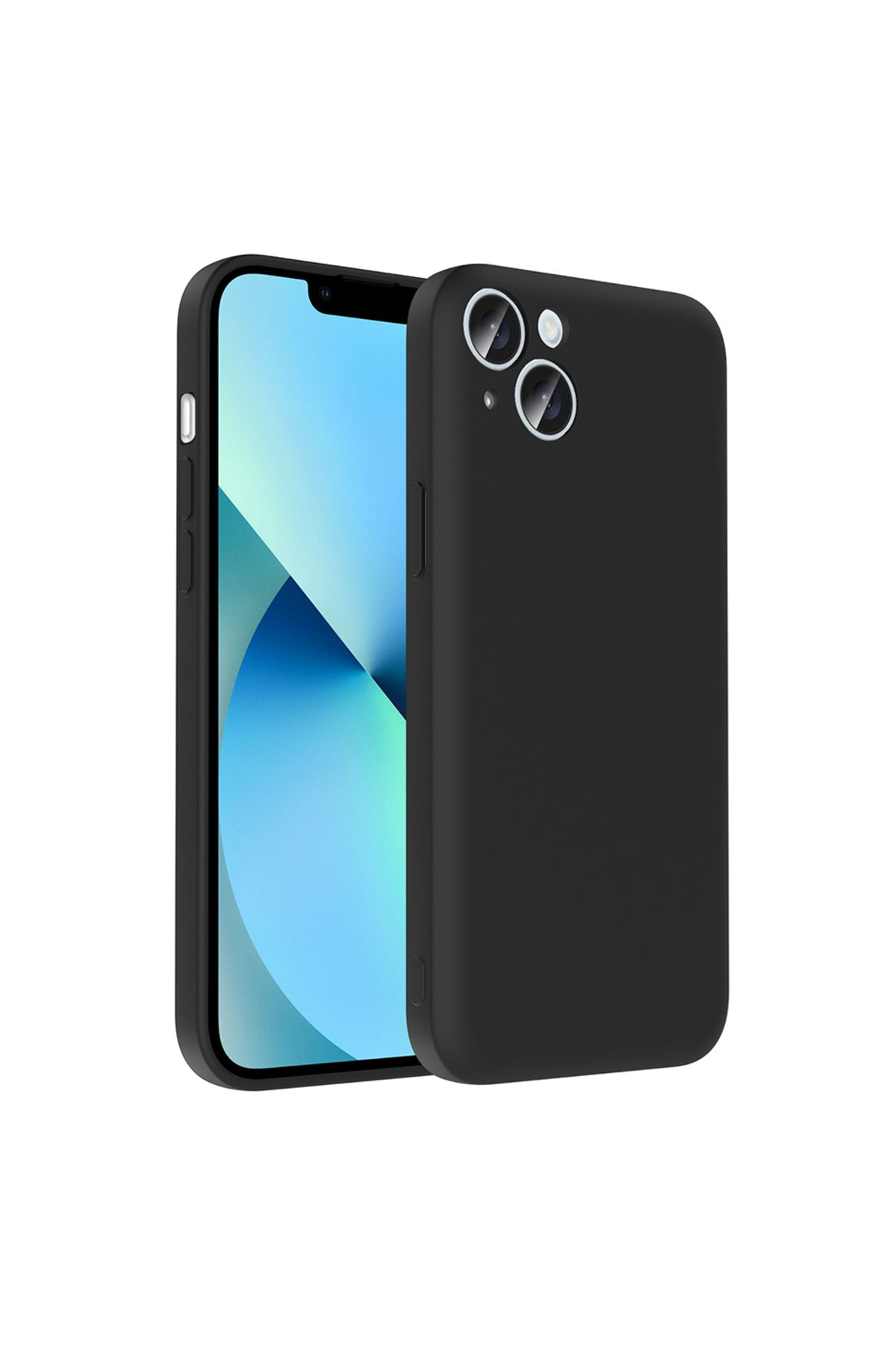 HTstore iPhone Uyumlu 13 Kılıf Kamera Korumalı Kartlık Hazneli Zore Vitra Kapak-Siyah