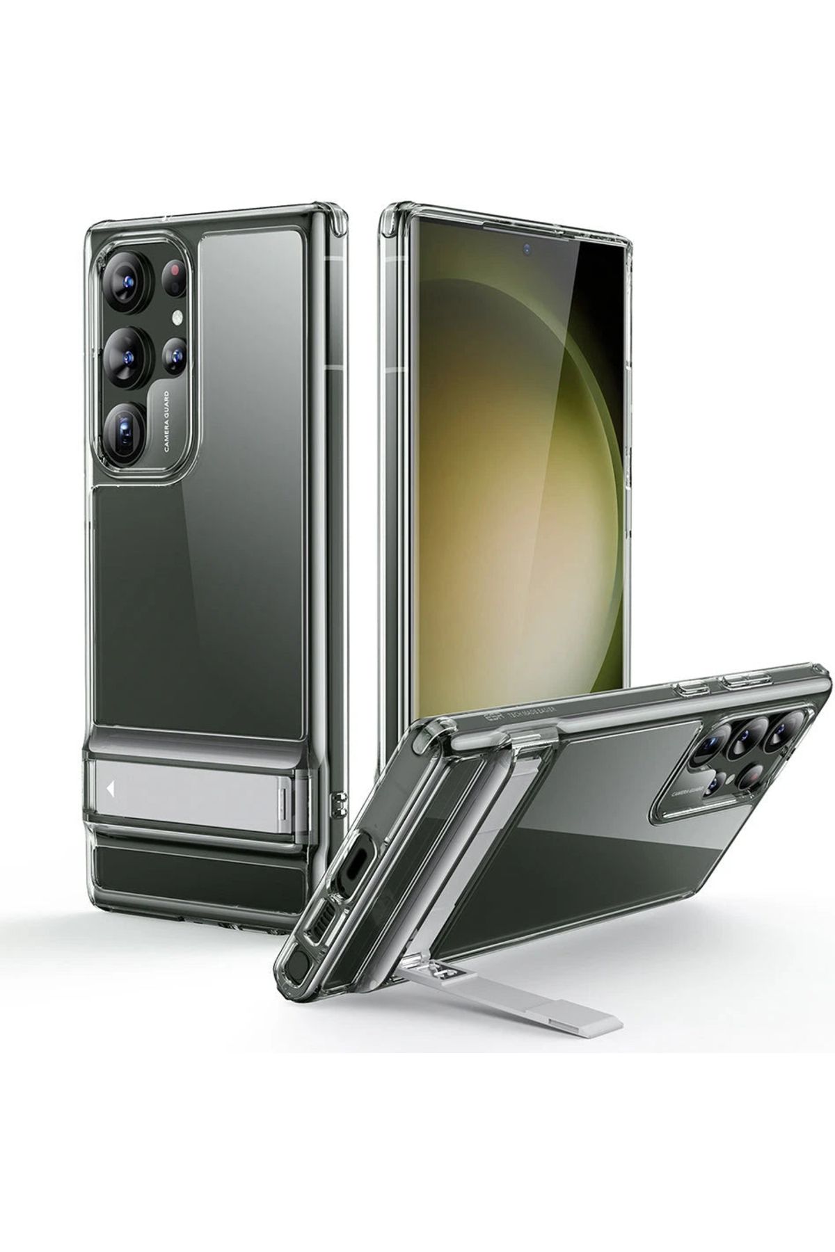 ESR Samsung S23 Ultra Kılıf Standlı Kickstand Silikon - Şeffaf