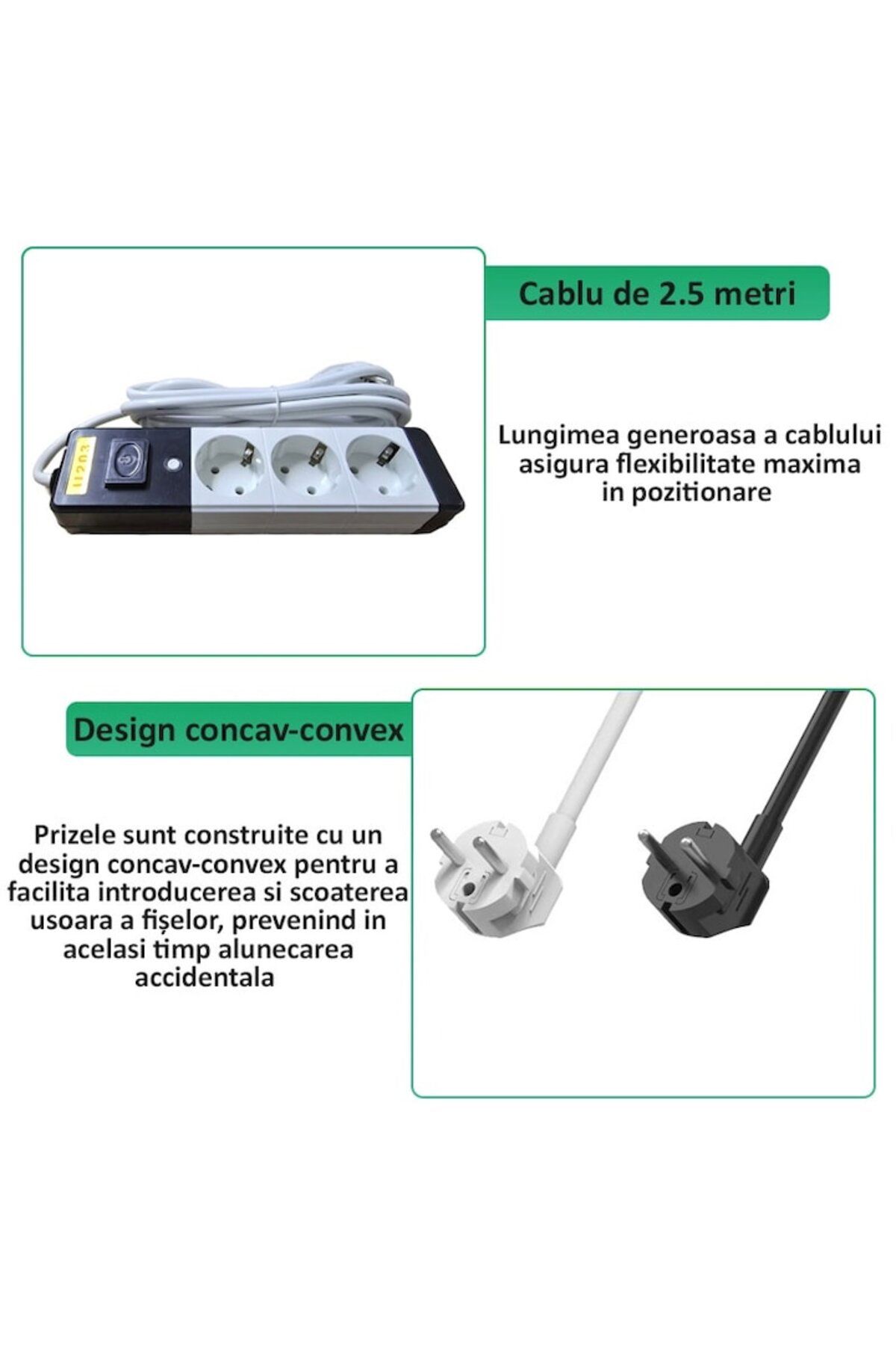 NEXTLY-Extension Cord With 3 Sockets, Switch, Hanging Bracket, High Temperature Resistant 4