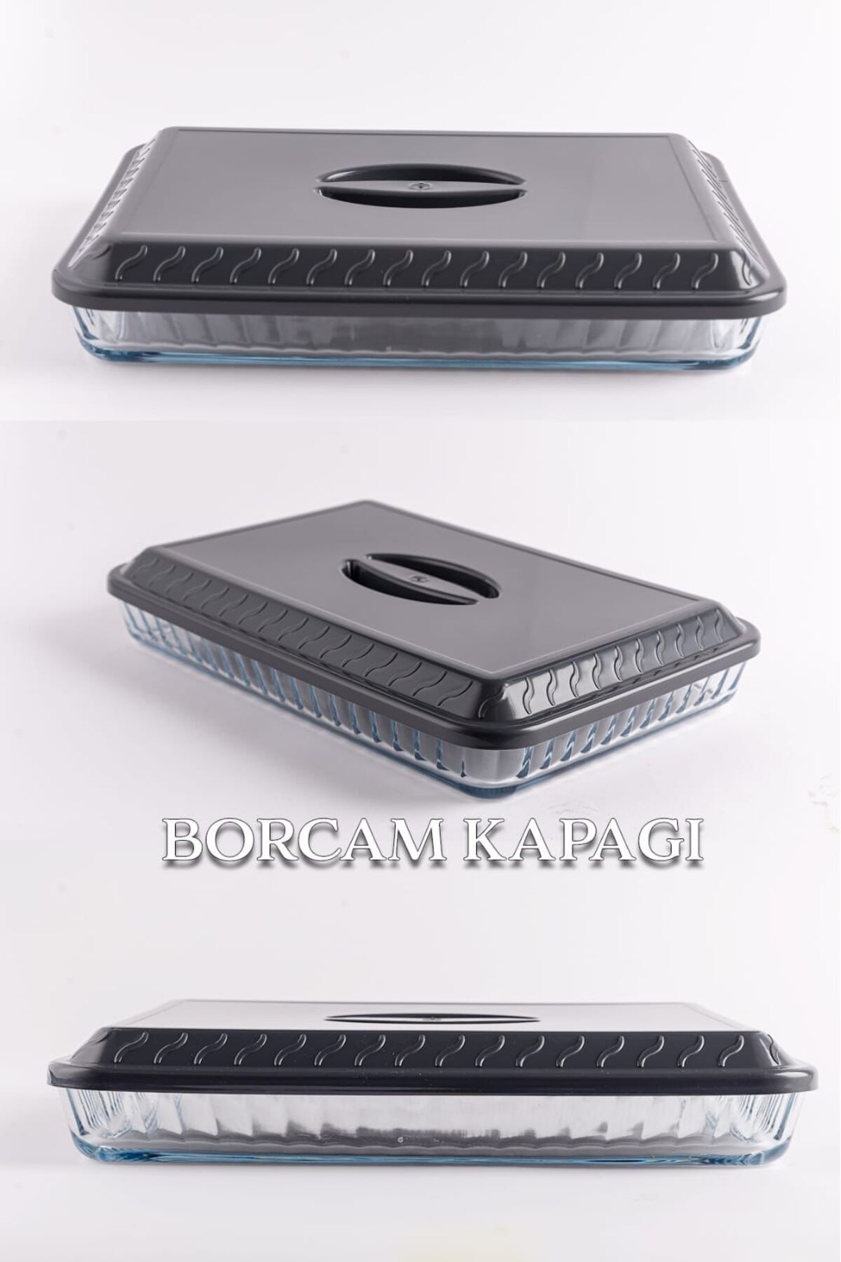 ALP HOME Dikdörtgen Borcam Kapak – BPA’sız, Gri ve Taşımaya Uygun