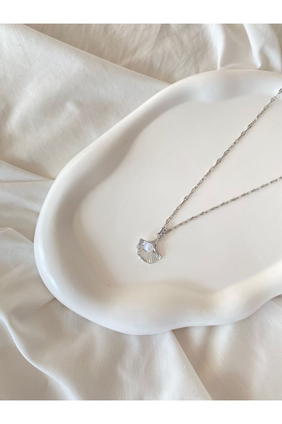 Asce Jewelry İSTİRİDYE GÜMÜŞ ÇELİK KOLYE